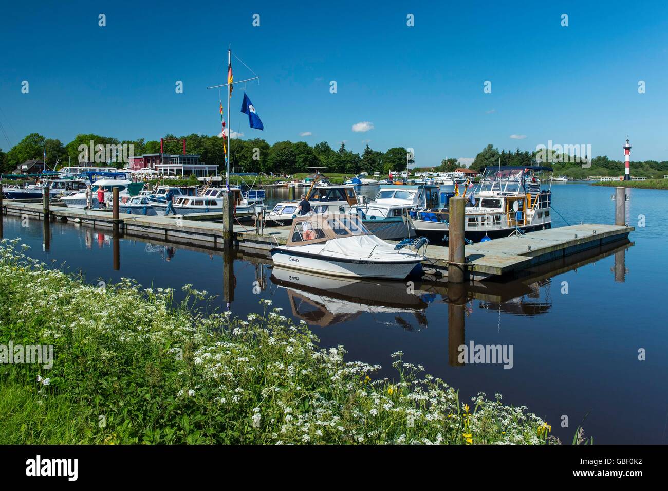 Hafen in Barssel, Niedersachsen, Deutschland Stock Photo
