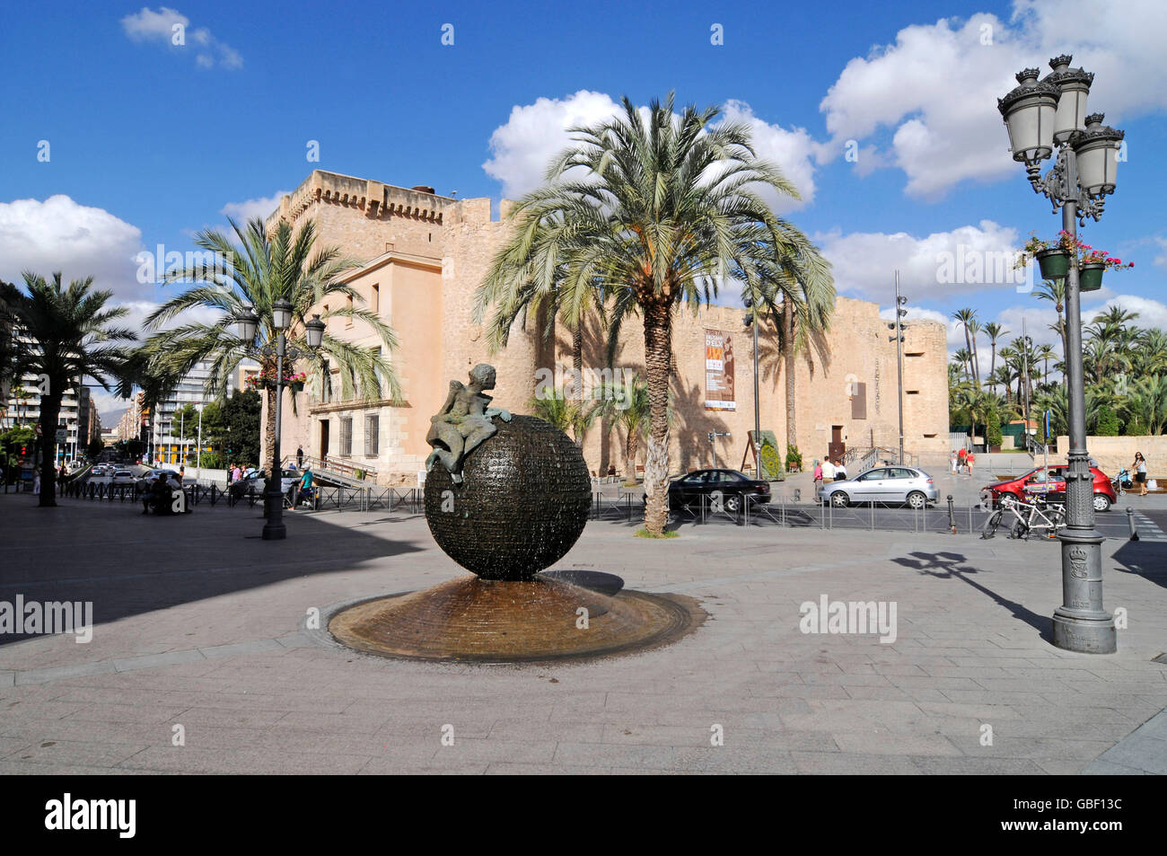Sculpture Geografia de la Memoria, Archaeological and Historical Museum, Moorish City Palace, Elche, Province of Alicante, Spain, Europe Stock Photo