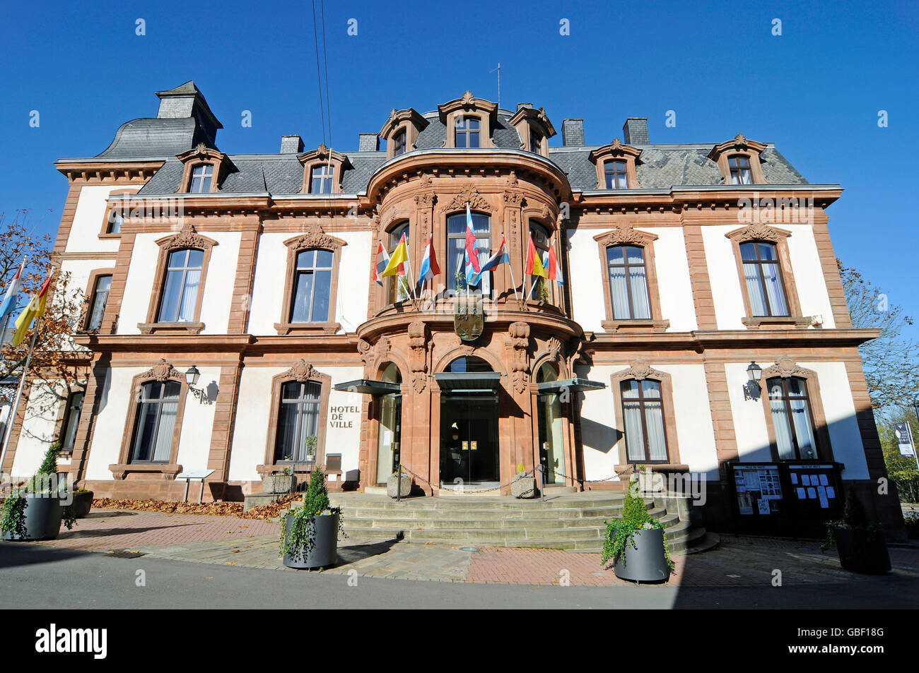 town hall, Wiltz, Luxembourg Stock Photo