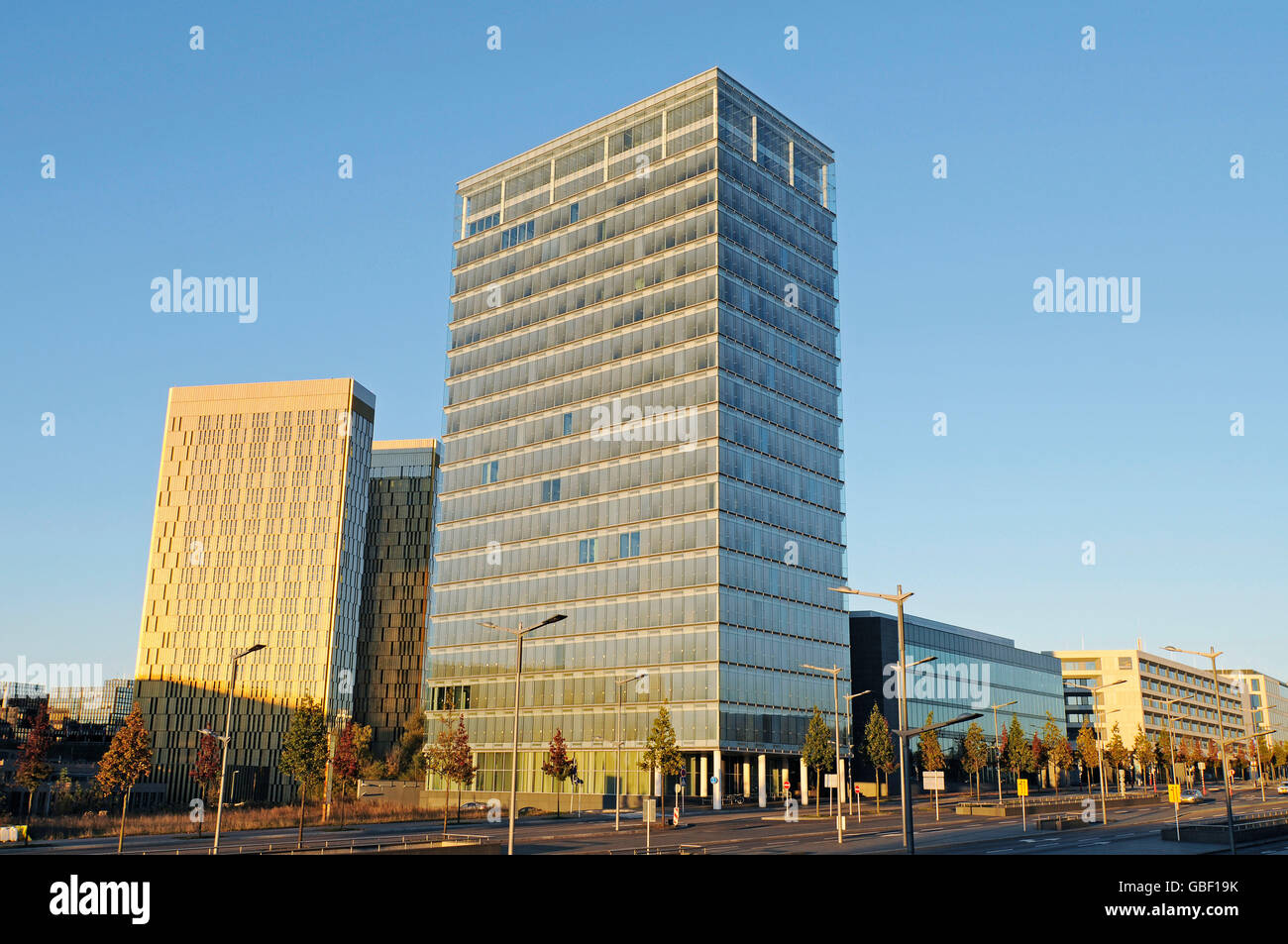 high-rise office buildings, European quarter, Kirchberg plateau, Luxembourg city, Luxembourg Stock Photo