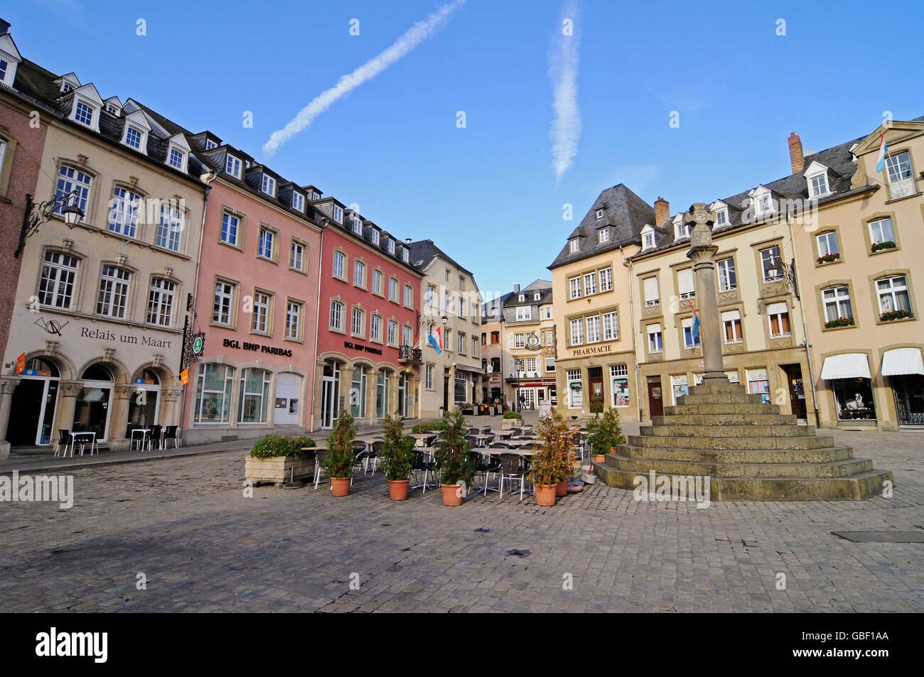 market square, Echternach, Luxembourg Stock Photo