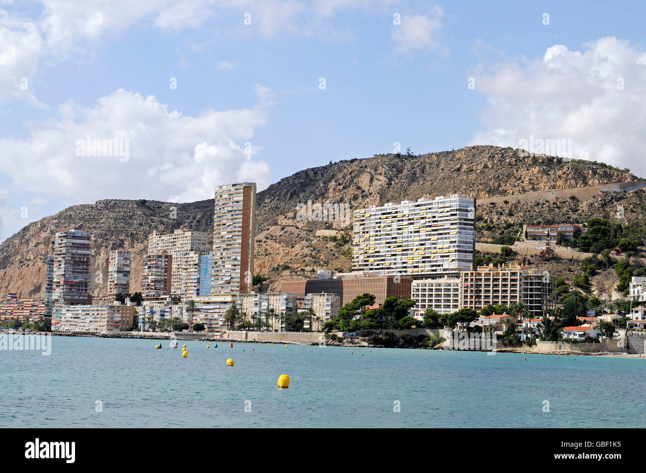 Highrise buildings, beach, La Albufereta, Alicante, Province of
