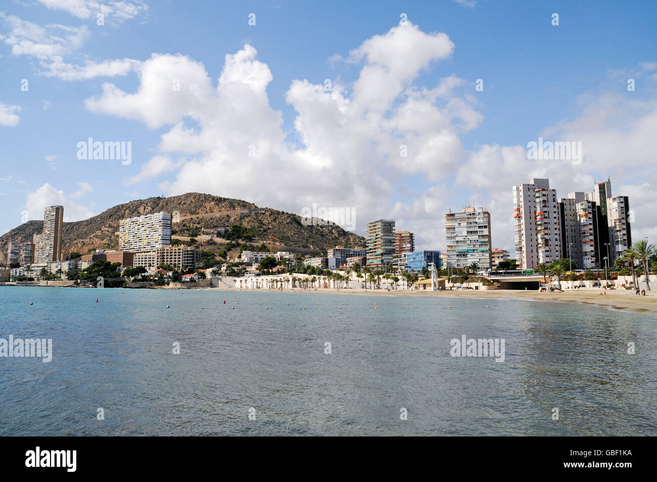 Highrise buildings, beach, La Albufereta, Alicante, Province of