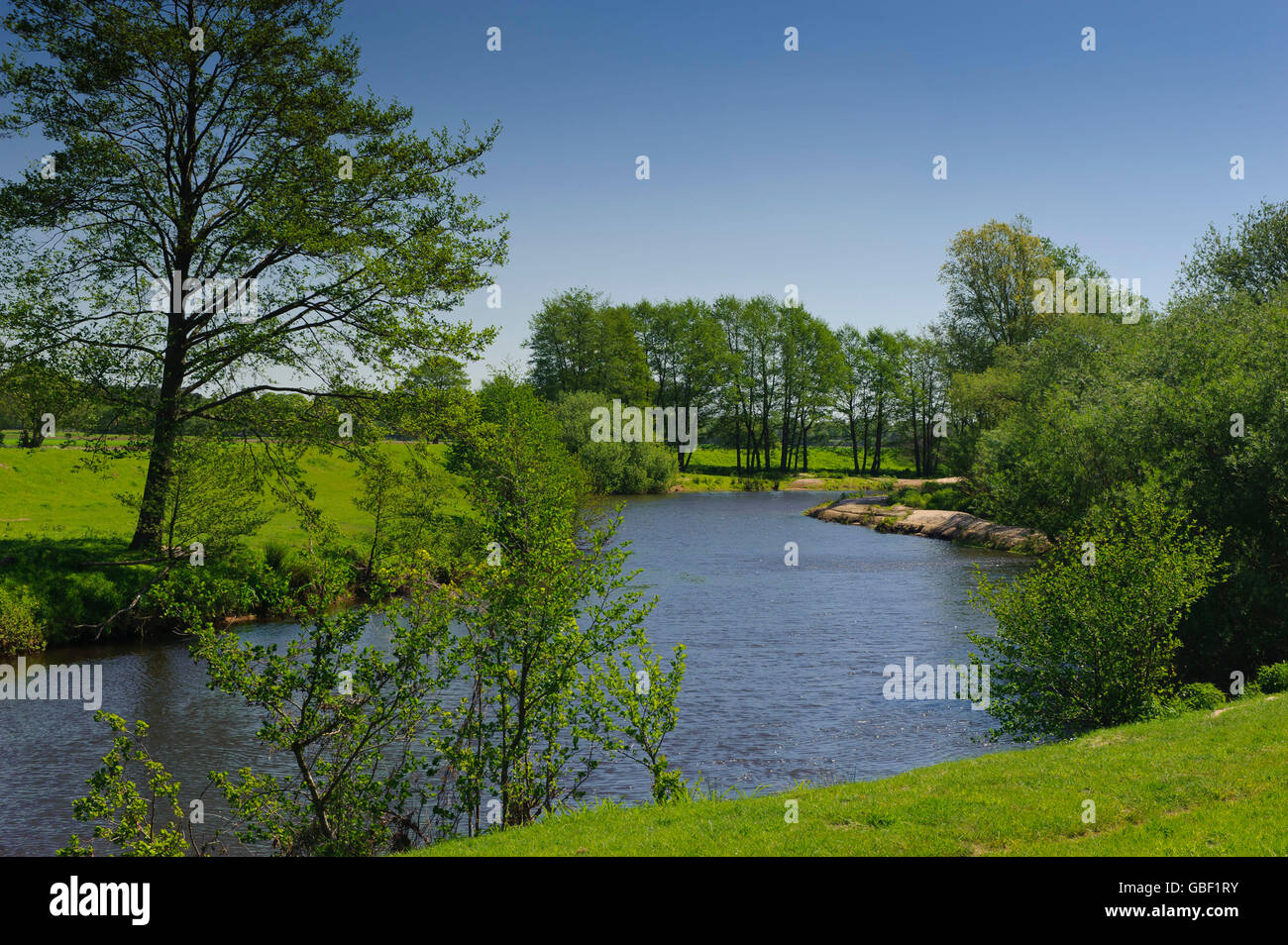 River Hunte, Oldenburger Land, Lower Saxony, Germany Stock Photo