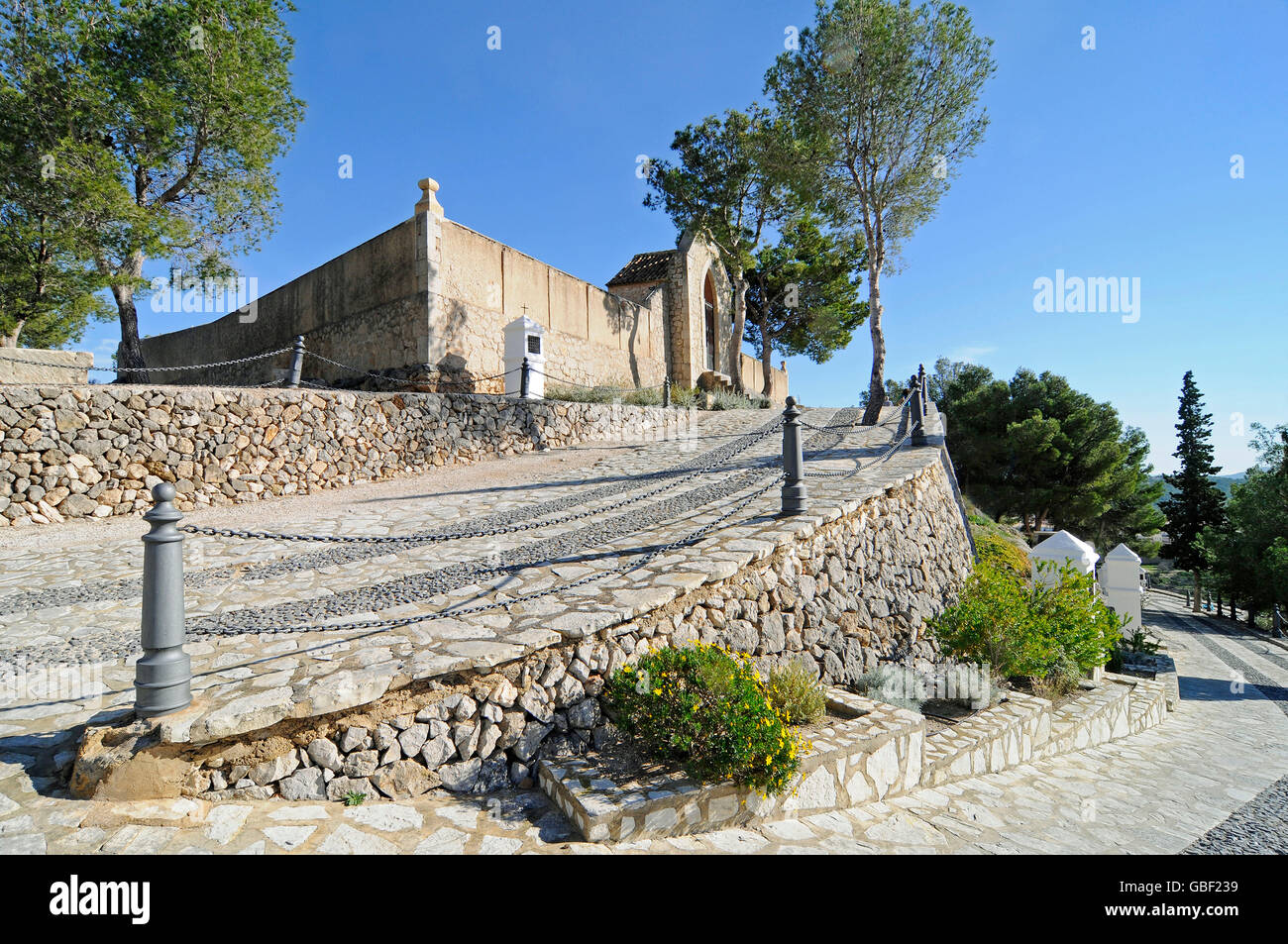stations of the cross, cemetery, Polop, Costa Blanca, Province of Alicante, Spain, Europe Stock Photo