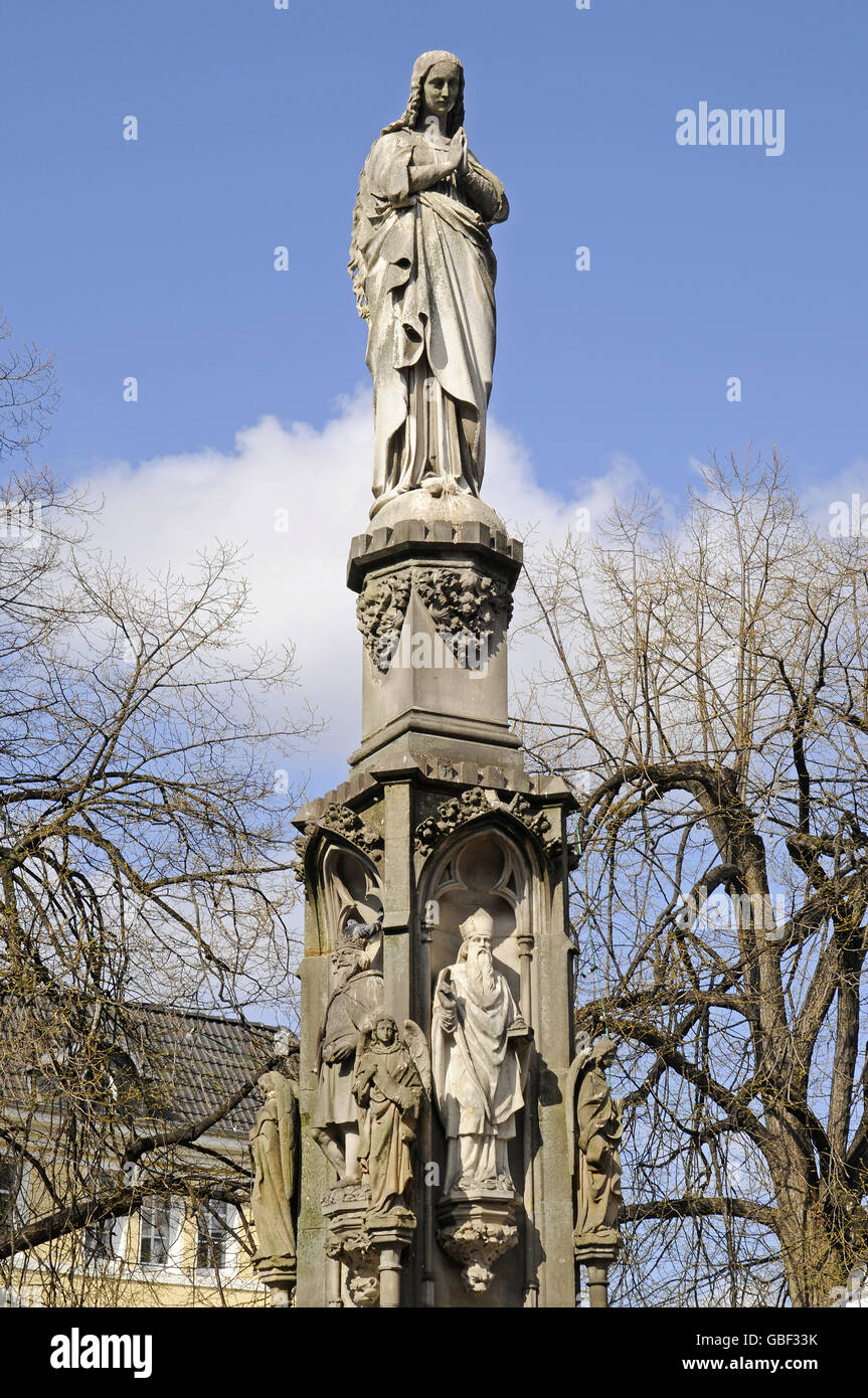 Marian column, Marian Square, Paderborn, Ostwestfalen-Lippe, North Rhine-Westphalia, Germany / Mariensäule, Marienplatz Stock Photo