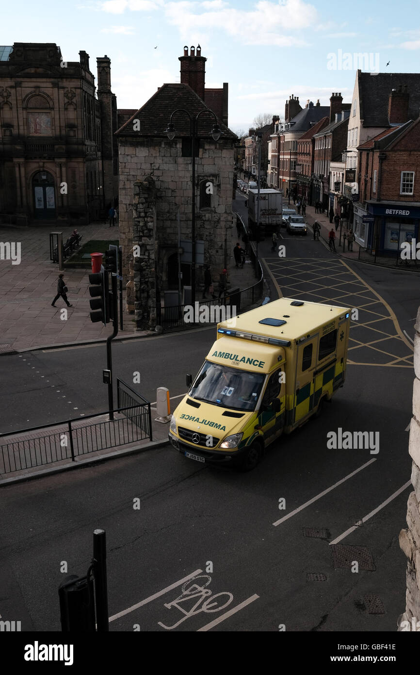 Yorkshire Ambulance service vehicle on emergency call out Stock Photo