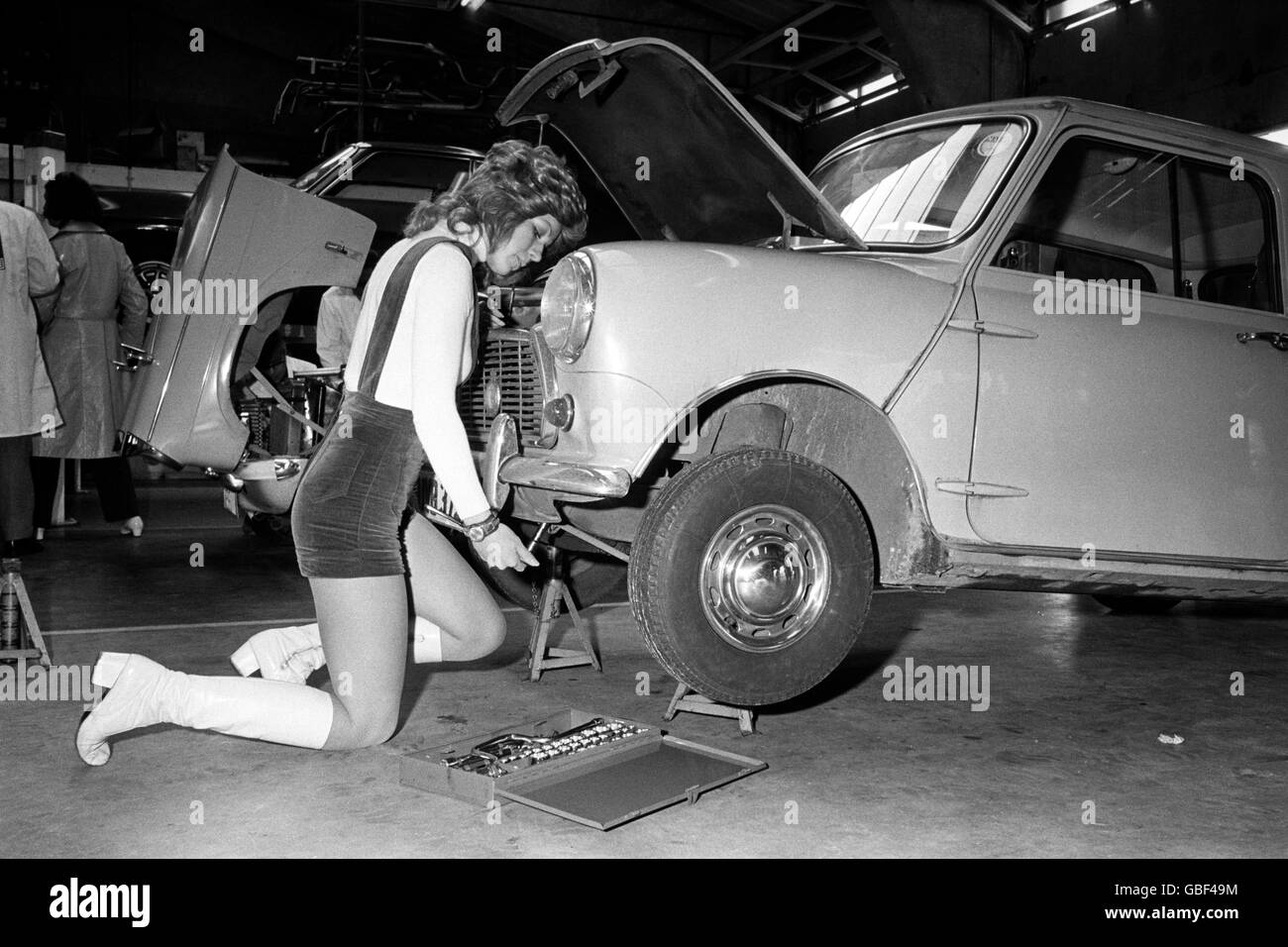 Work - DIY Car Repair - 1971 Stock Photo