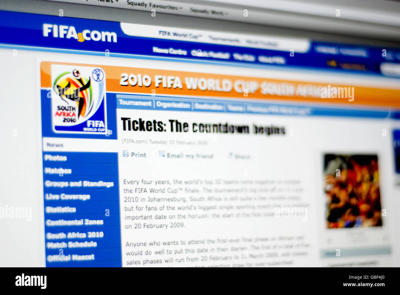 Soccer - FIFA World Cup 2010 - Online Ticket Launch
