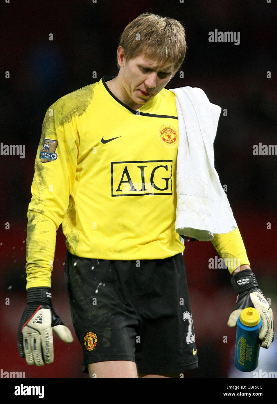Manchester United goalkeeper Tomasz Kuszczak following the Barclays Premier League match at Old
