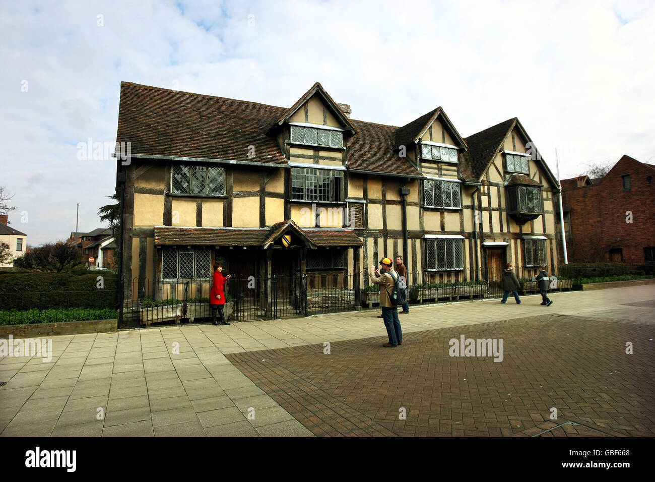 William Shakespeare's birthplace in Stratford-upon- Avon. Stock Photo