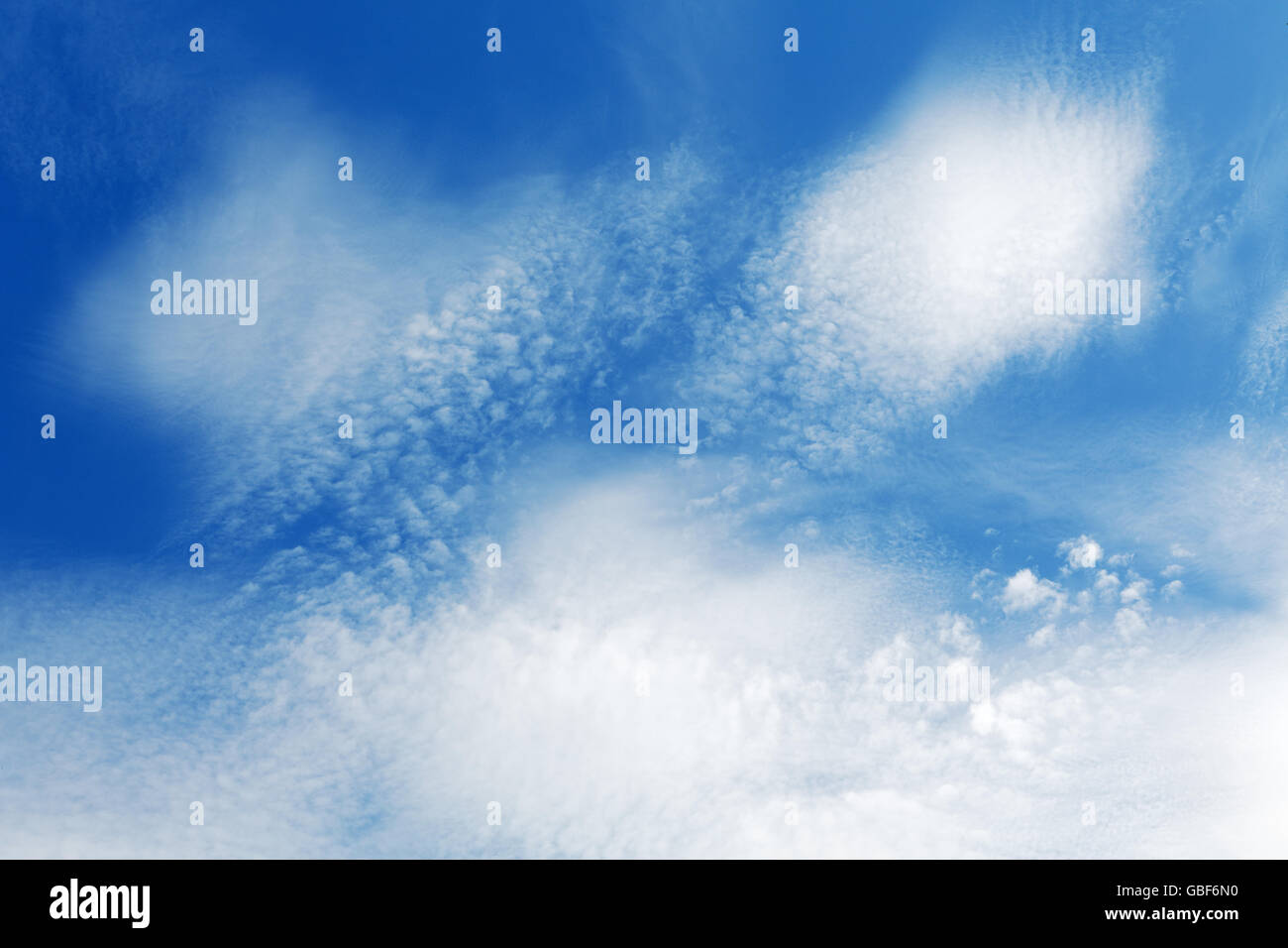 stratocumulus clouds and the dark blue sky Stock Photo