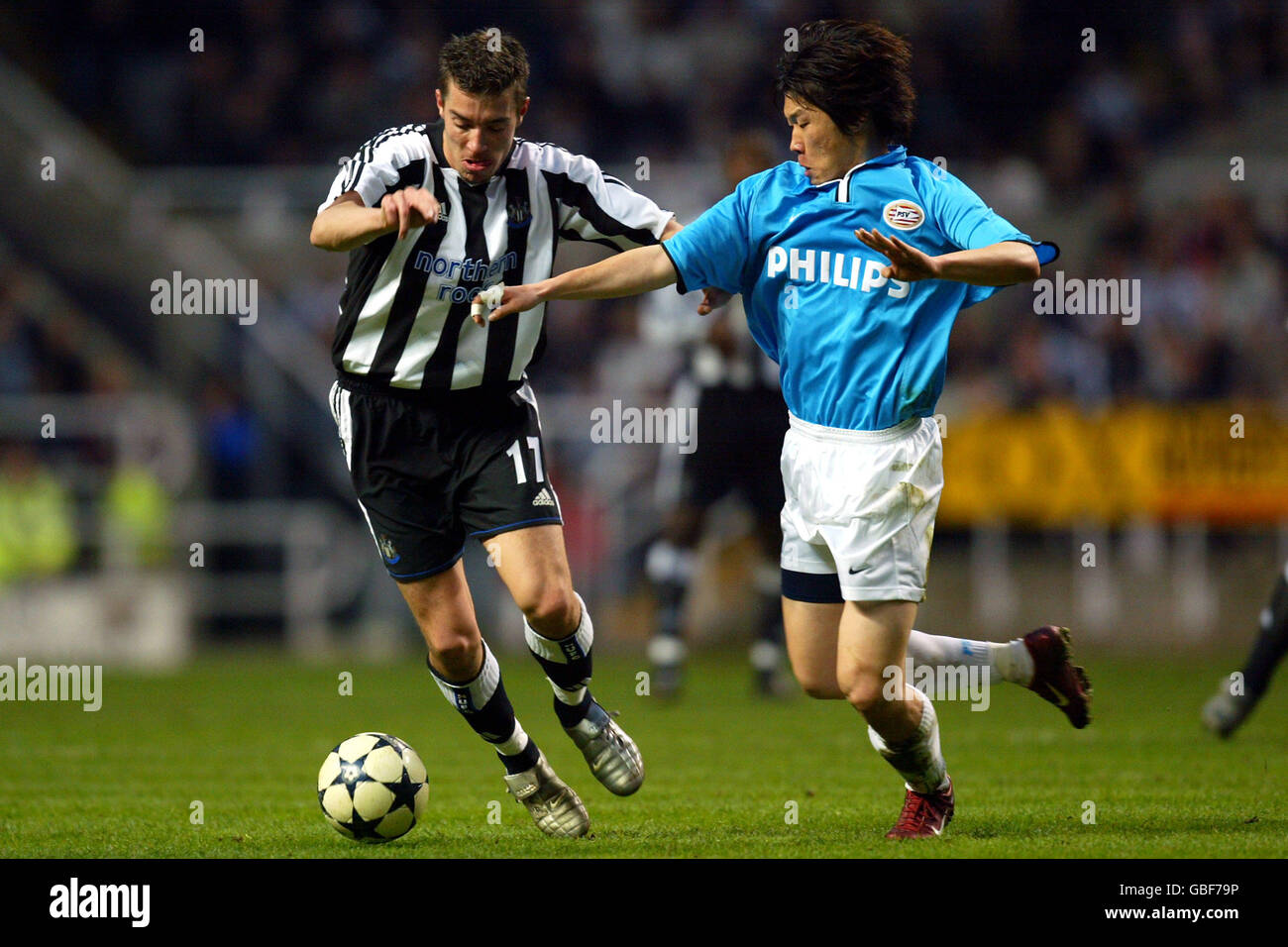 Soccer - UEFA Cup - Quarter Final - Second Leg - Newcastle United v PSV Eindhoven Stock Photo