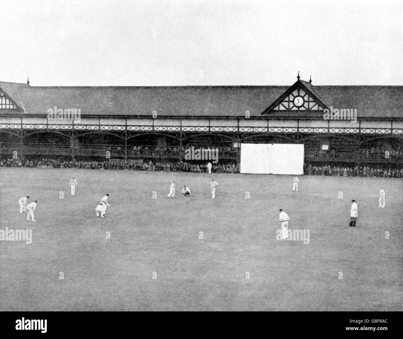 Cricket - County Championship - Yorkshire v Northamptonshire. General view of the Park Avenue ground in Bradford, viewed from the pavilion Stock Photo