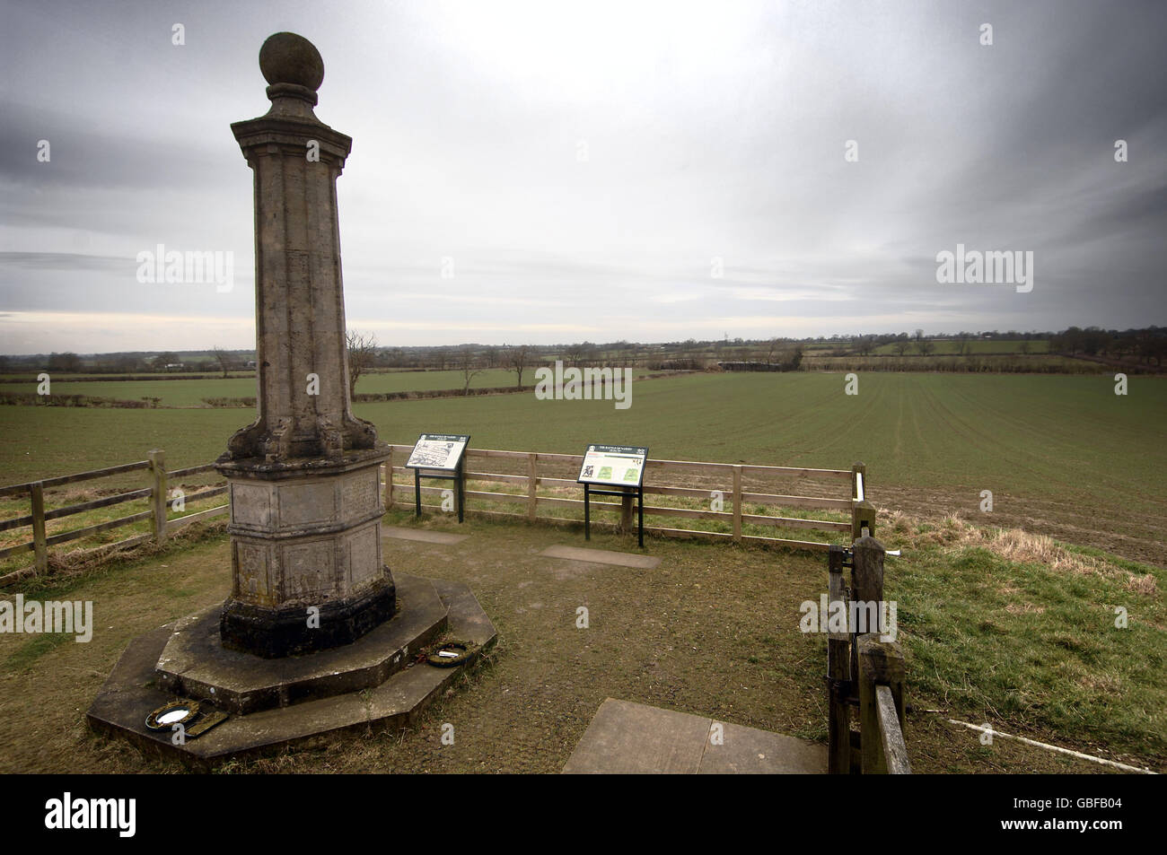 General Stock Naseby Battlefield Northamptonshire. General view of