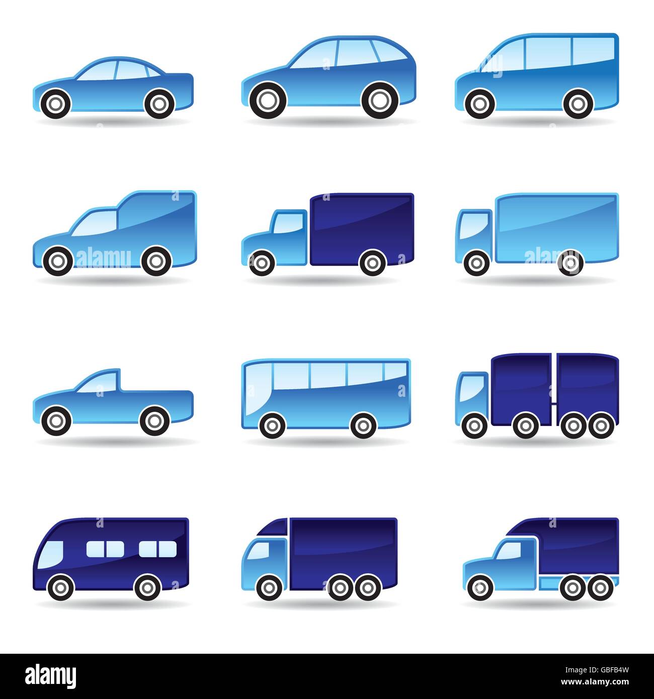 Road transport icon set - vector illustration Stock Vector
