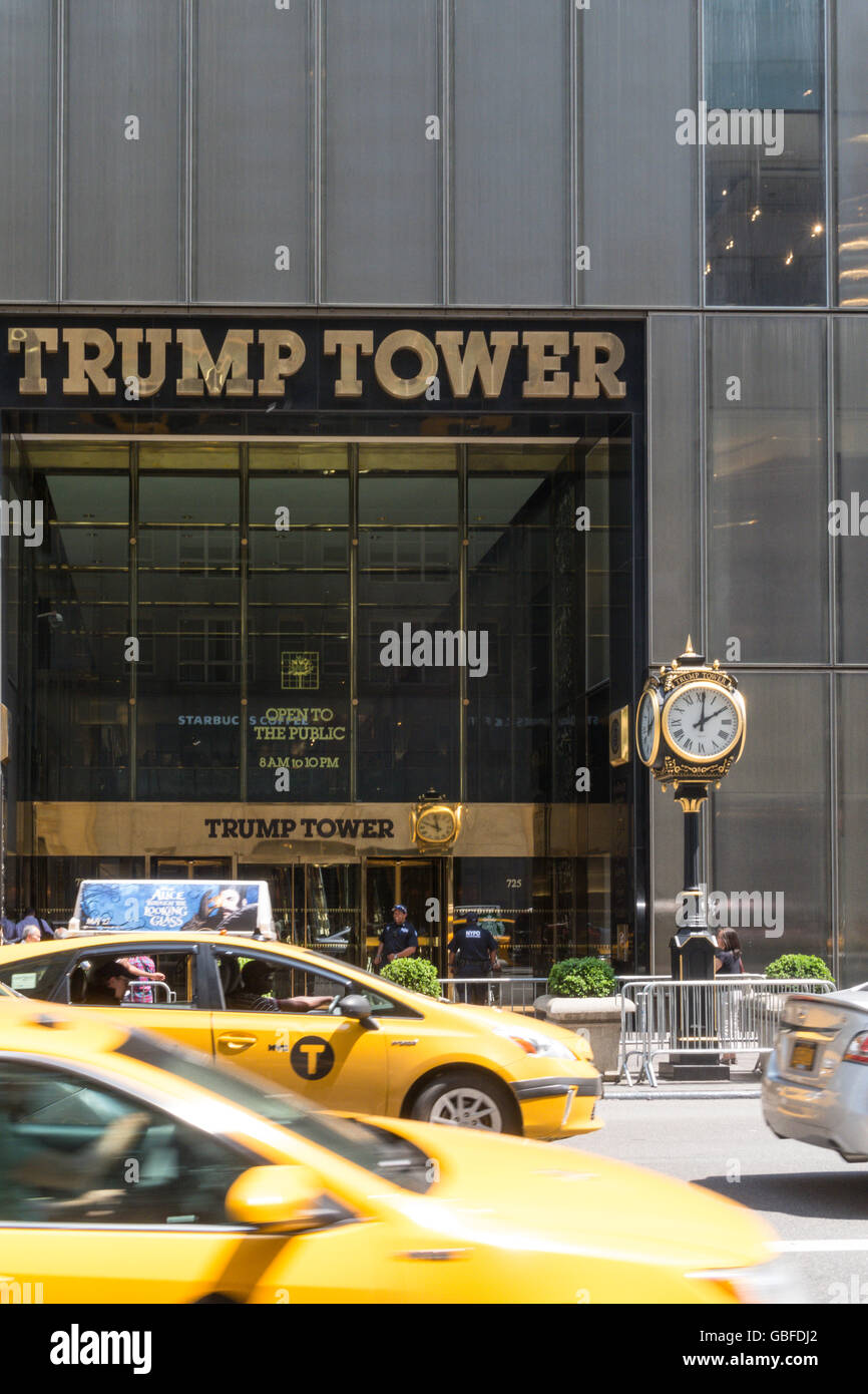 Trump Tower is a mixed use office building and residence skyscraper located in Midtown Manhattan on Fifth Avenue, New York City, USA Stock Photo