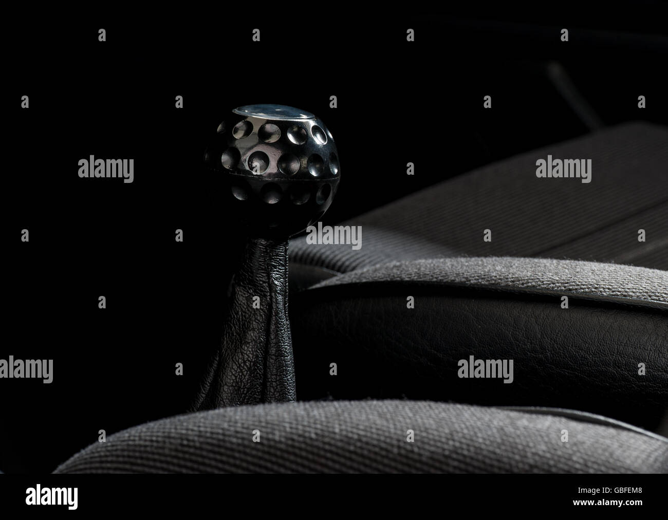 Gear stick detail of a Volkswagen Golf GTi Stock Photo Alamy