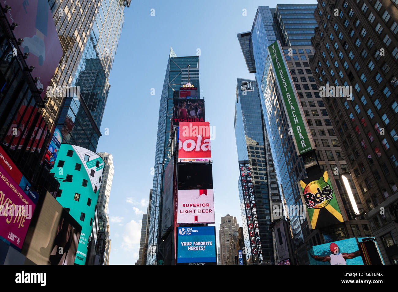 Electronic Billboards Light Up Times Square at Night, NYC Stock Photo Alamy