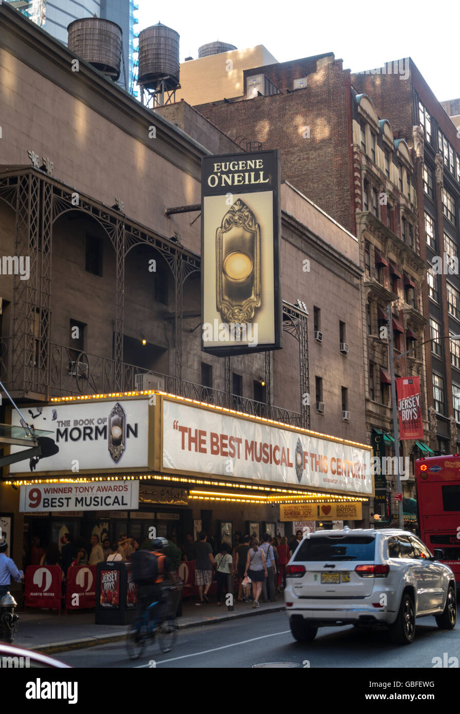 "Book of Mormon" Eugene O'Neill Theatre Marquee, Times Square, NYC, USA Stock Photo Alamy