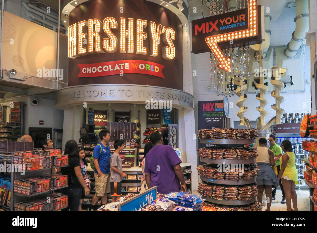 Themed Candy in Hershey's Chocolate World Times Square, NYC Stock Photo