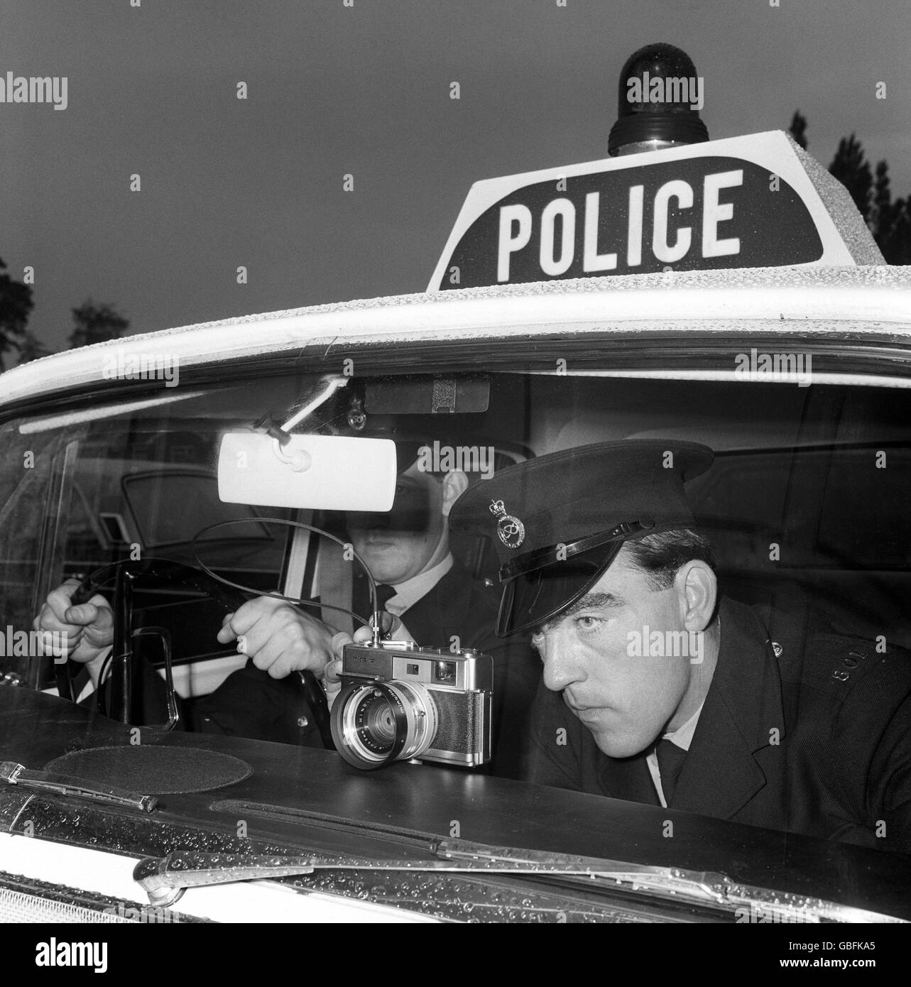 British Law and Order - Police - Traffic Accident Investigation - 1966 Stock Photo