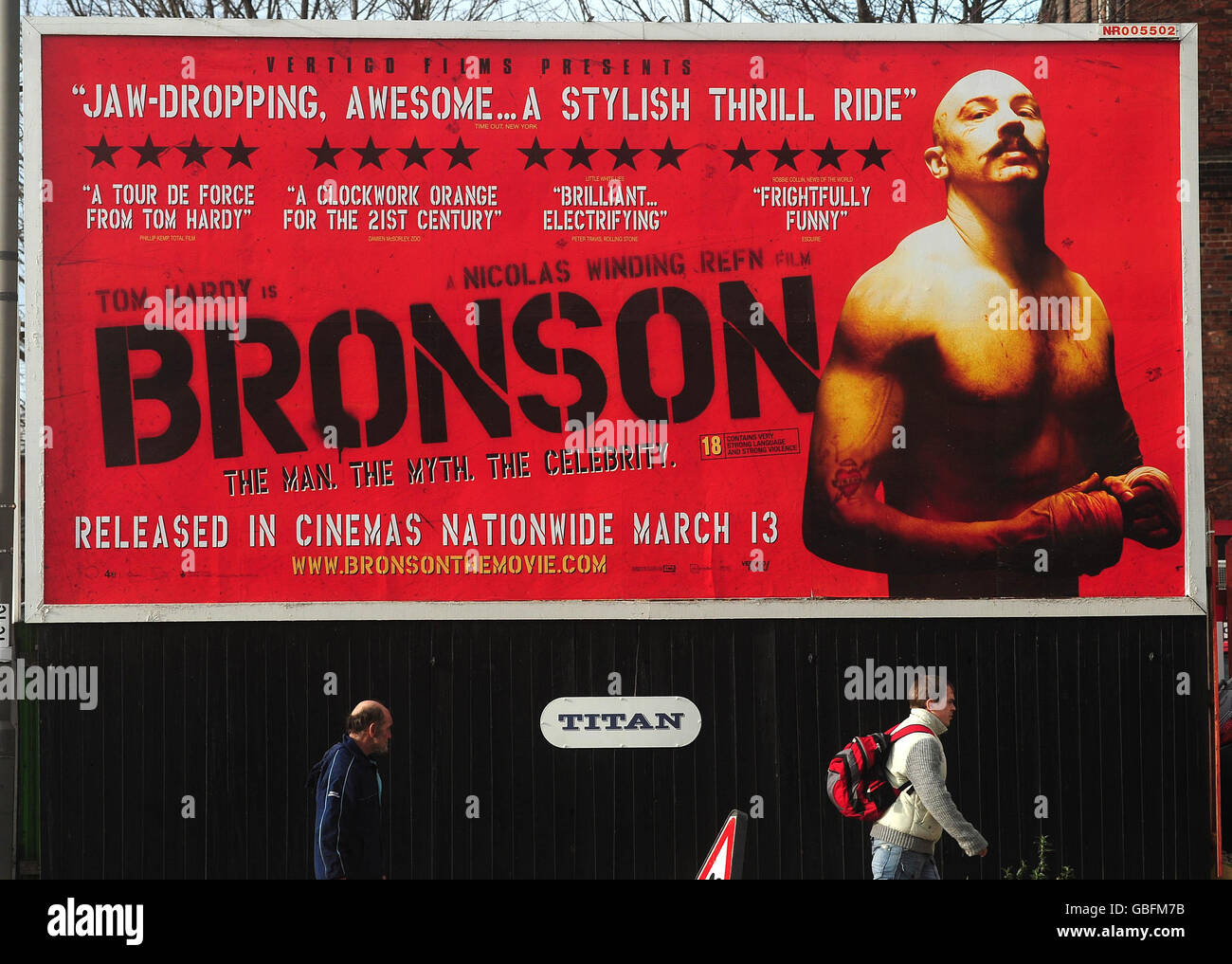 Charles Bronson billboard outside Wakefield prison Stock Photo