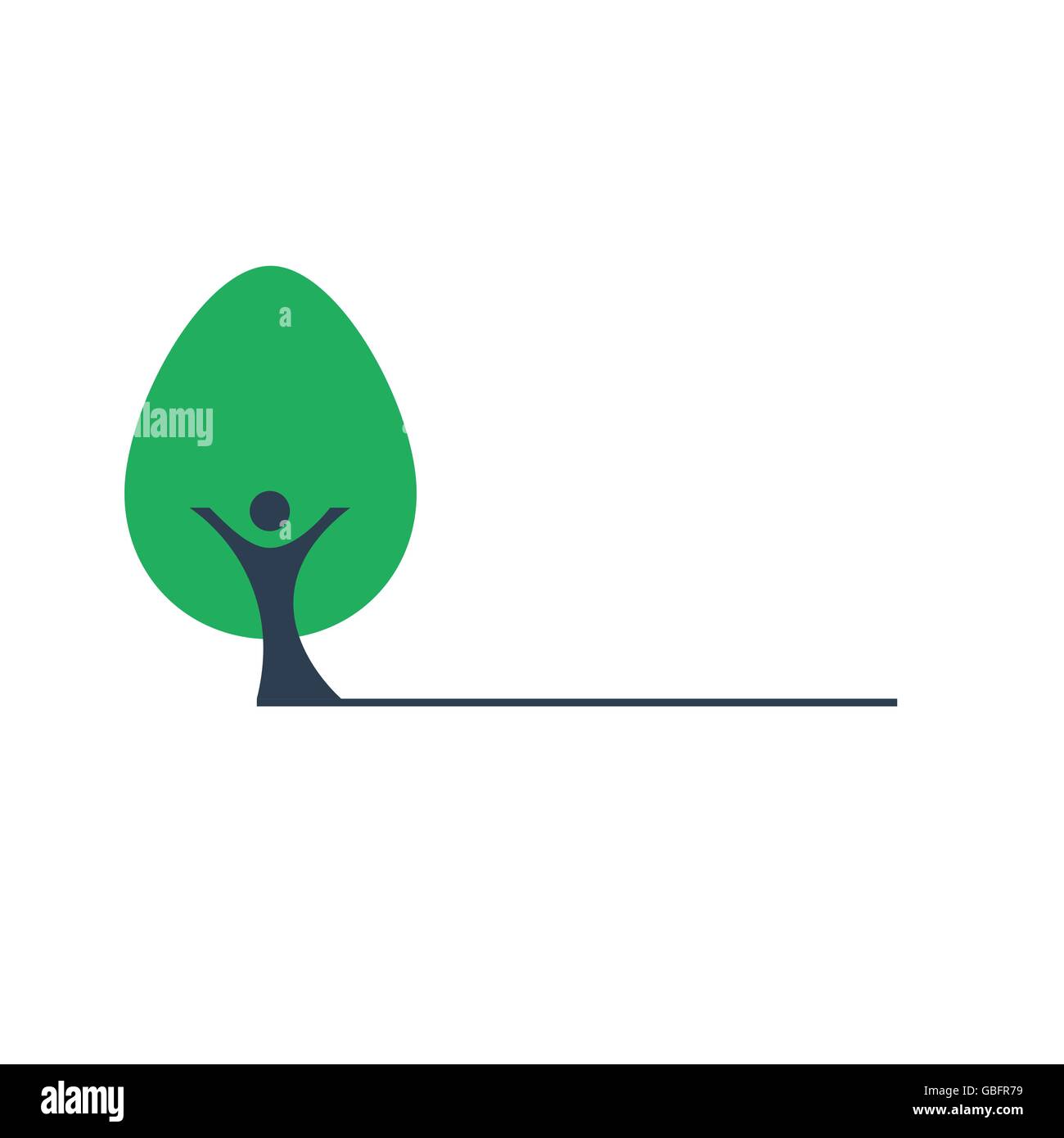 People the trunk and green tree vector icon Stock Vector Image & Art ...