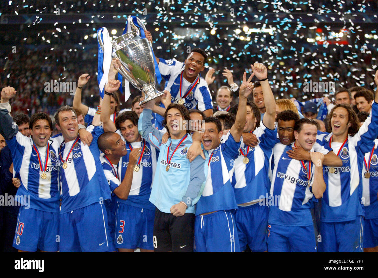 FC Porto players lift the UEFA Champions League Trophy Stock Photo - Alamy