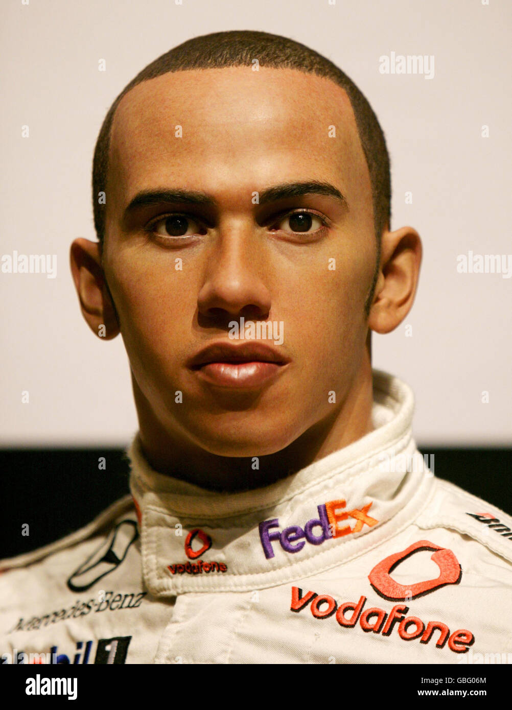 A waxwork of Formula One World Champion Lewis Hamilton is unveiled at Madame Tussauds in central London. Stock Photo