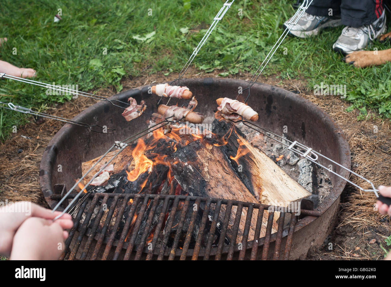 Cooking over an open fire Stock Photo Alamy