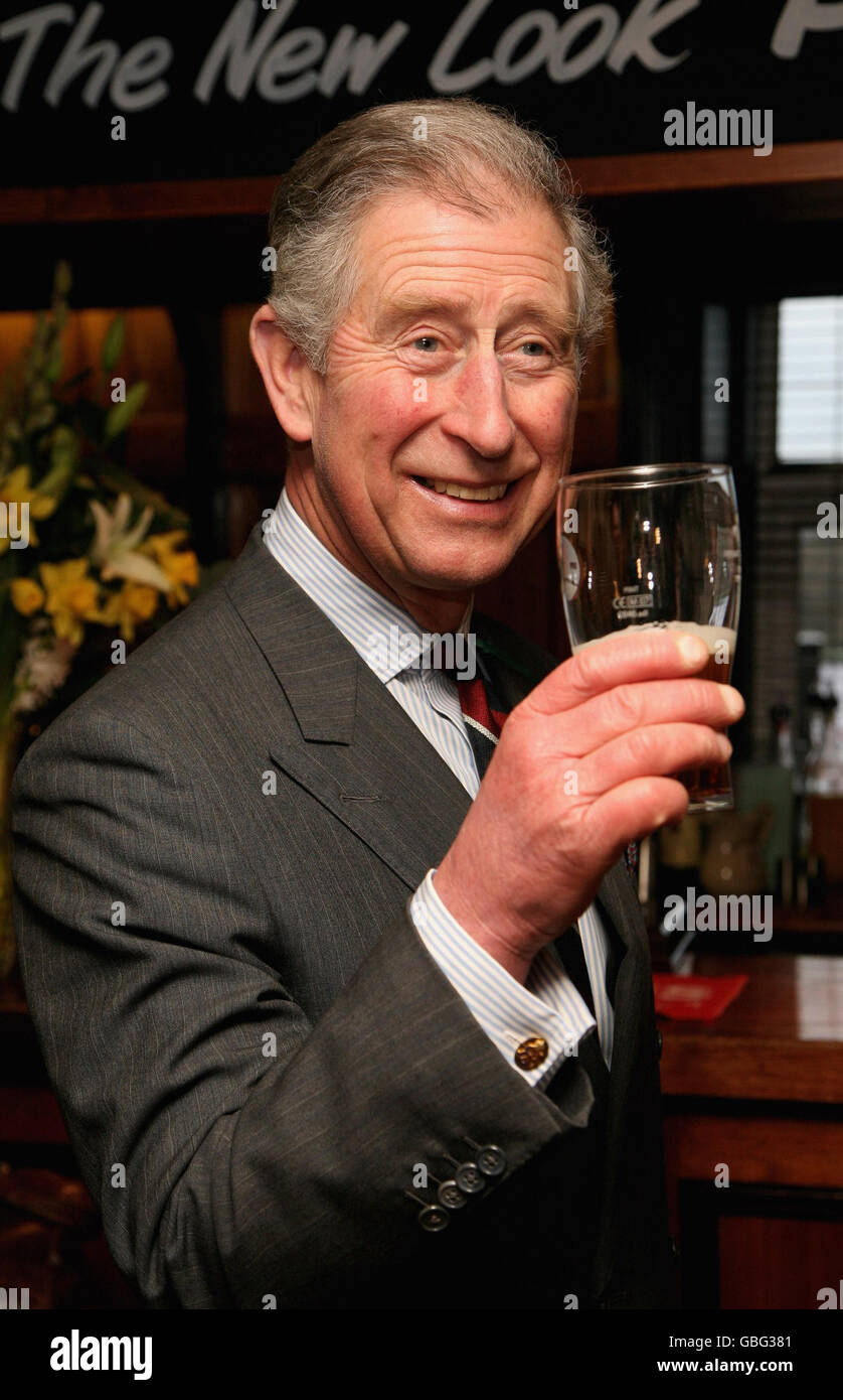 Prince of Wales visits Wales Stock Photo