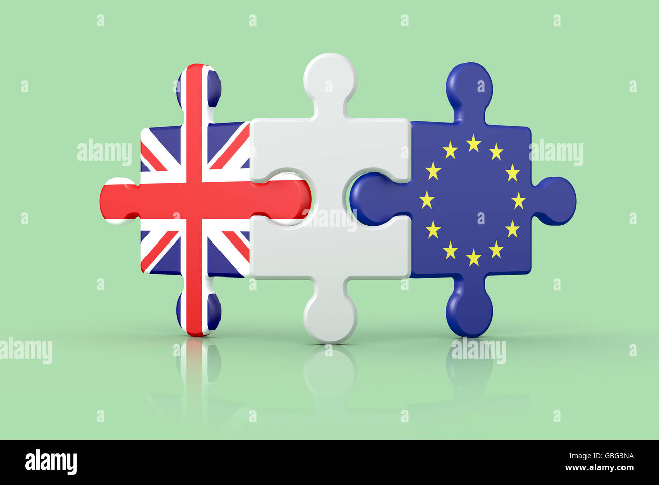 3D Illustration Brexit, Symbol of the Referendum EU vs UK Stock Photo