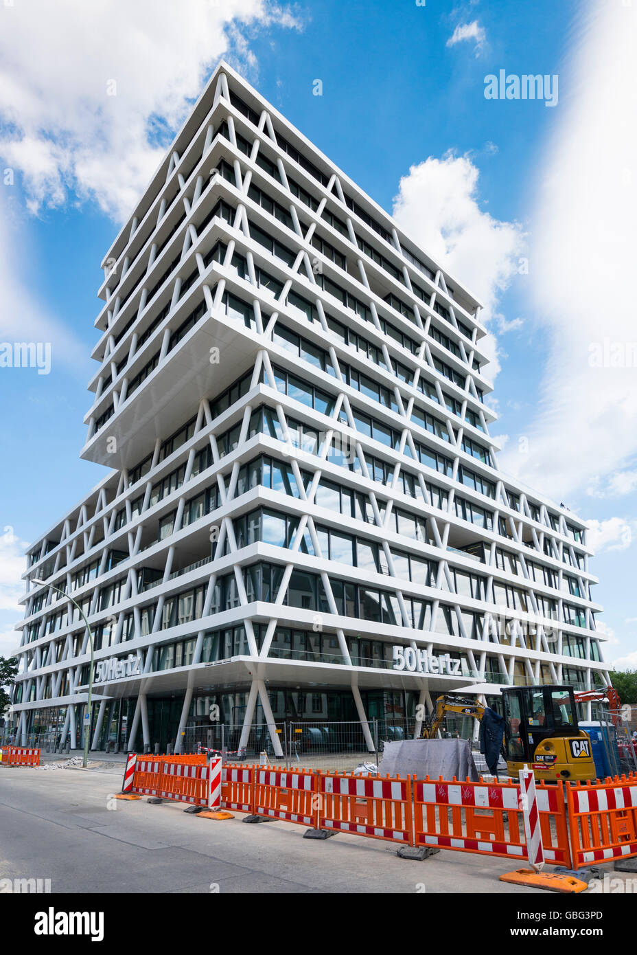 View of new headquarters of 50Hertz power company under construction in new Europacity property development in Berlin Germany Stock Photo