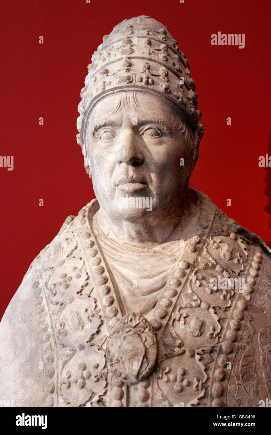Skulptur/ Bueste: Papst Alexander III, Berlin. Stock Photo