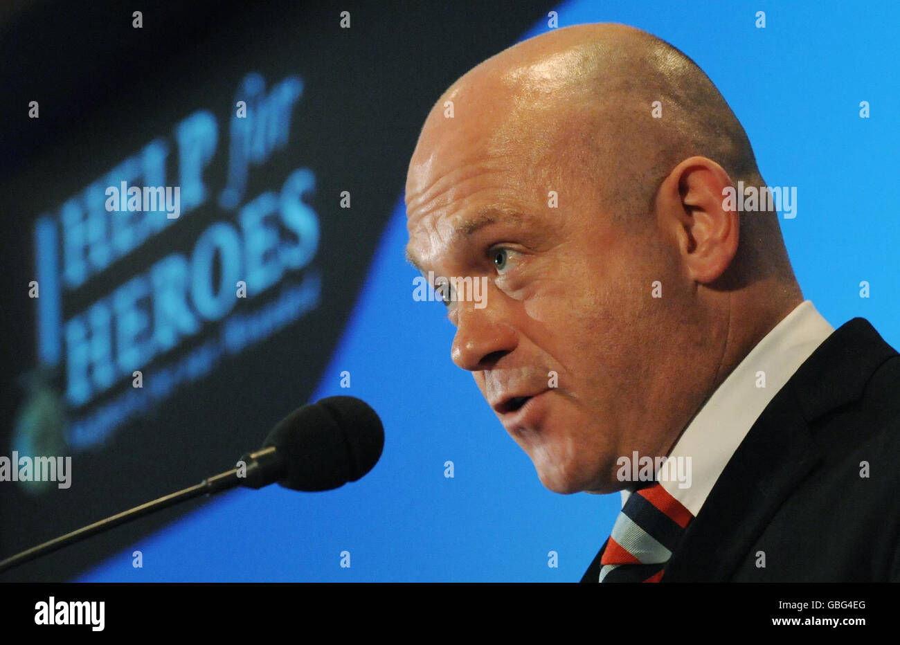 Actor Ross Kemp speaks at the first Annual Review of the charity 'Help For Heroes' which helps soldiers wounded in current conflicts, in London today. Stock Photo