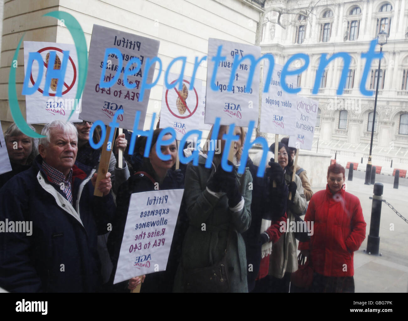 Age Concern protest Stock Photo Alamy