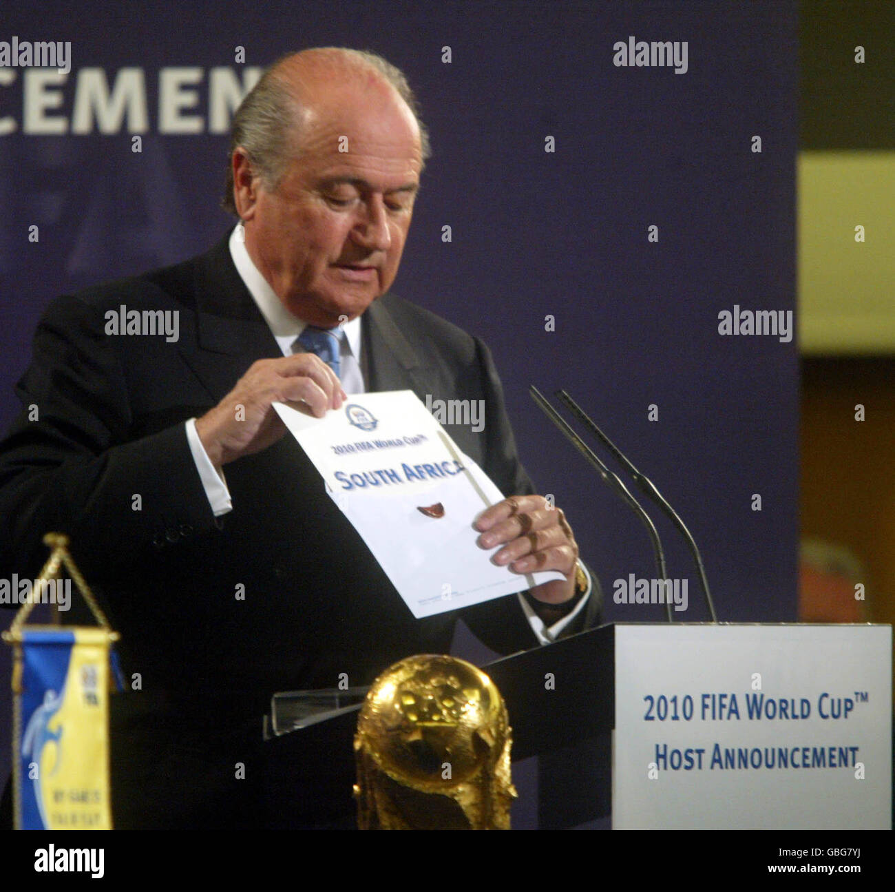 Soccer Fifa World Cup 2010 Host Nation Announcement Hi res Stock fifa-world-cup-only-8-countries-claimed-trophy-so-far