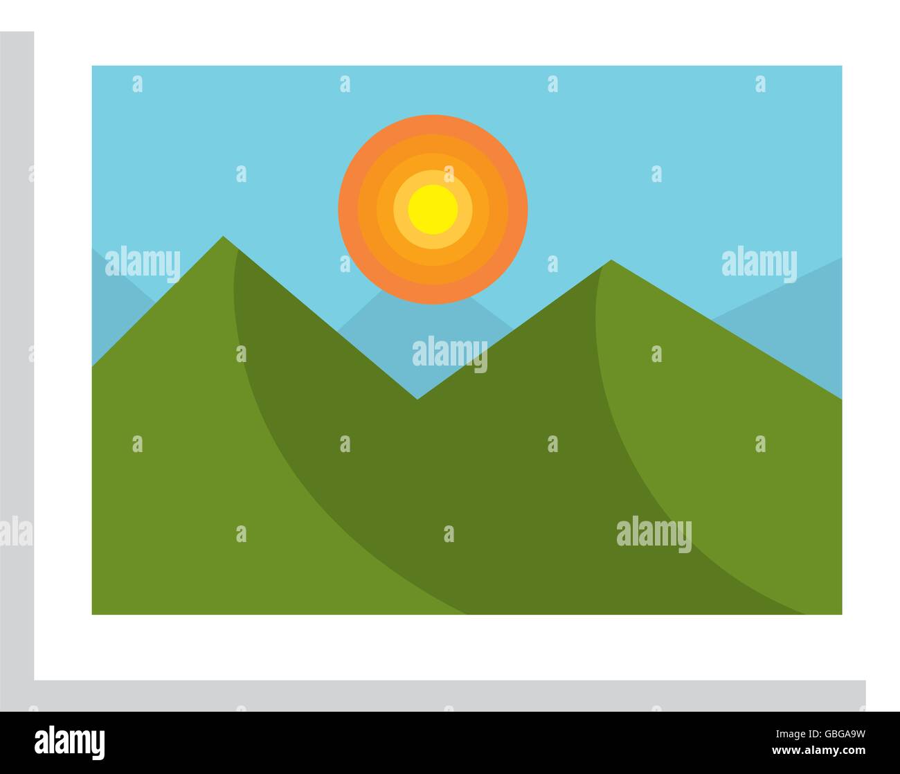 Beautiful landscape in a picture, isolated icon Stock Vector Image ...