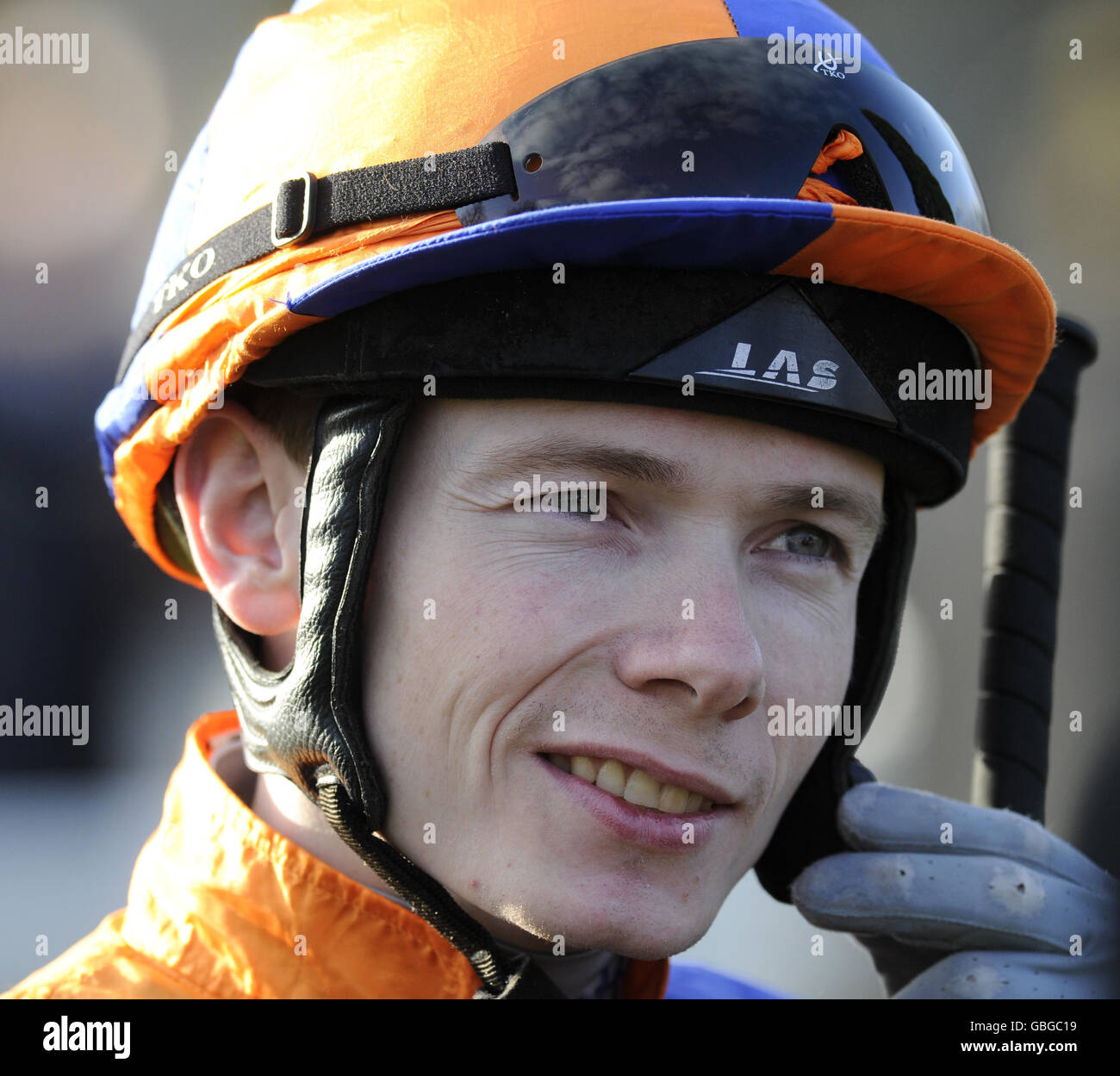 Horse Racing Lingfield Park Racecourse. Jockey Jamie Spencer who is