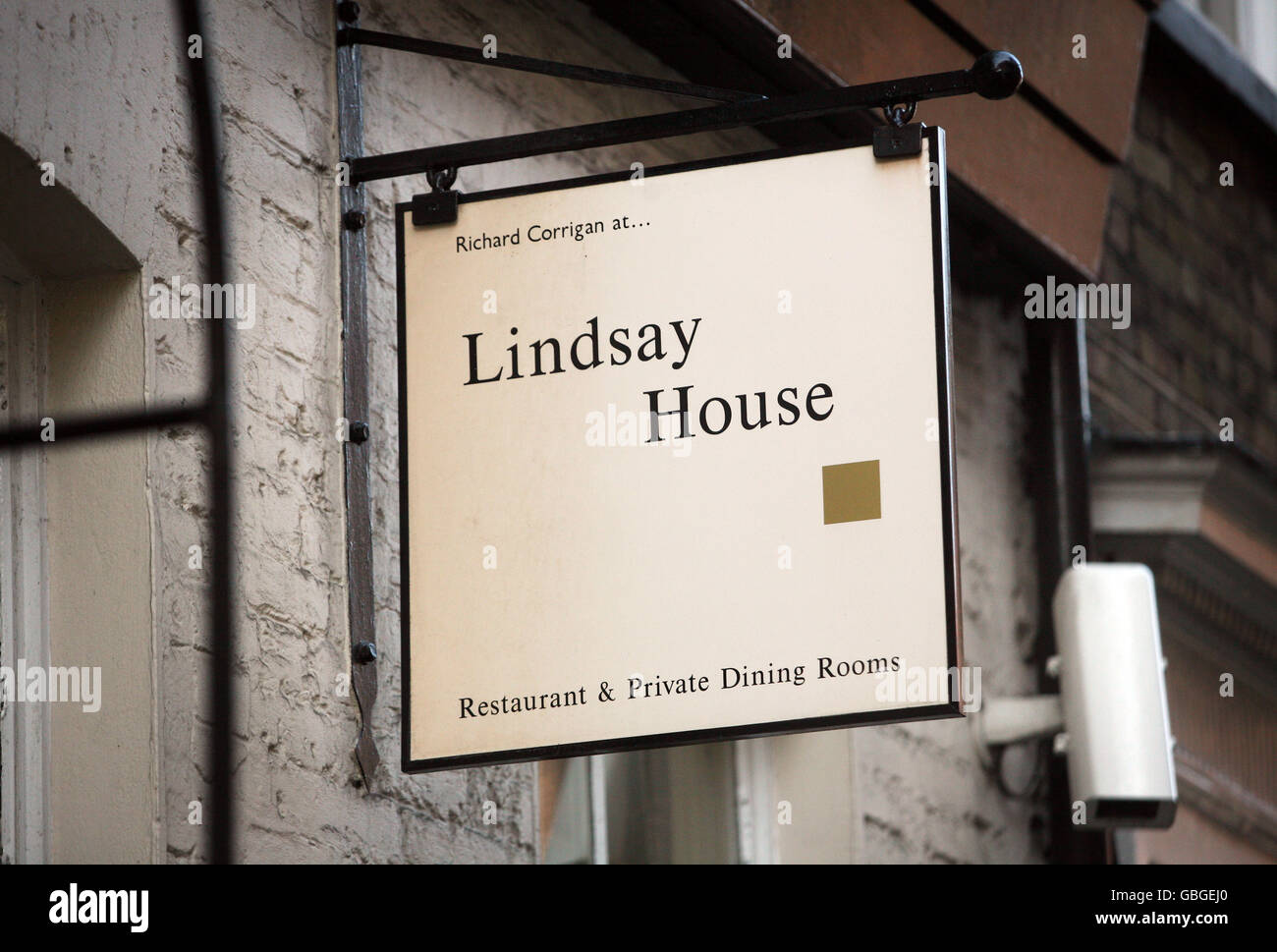 A general view of the Lindsay House sign on London's Romilly Street