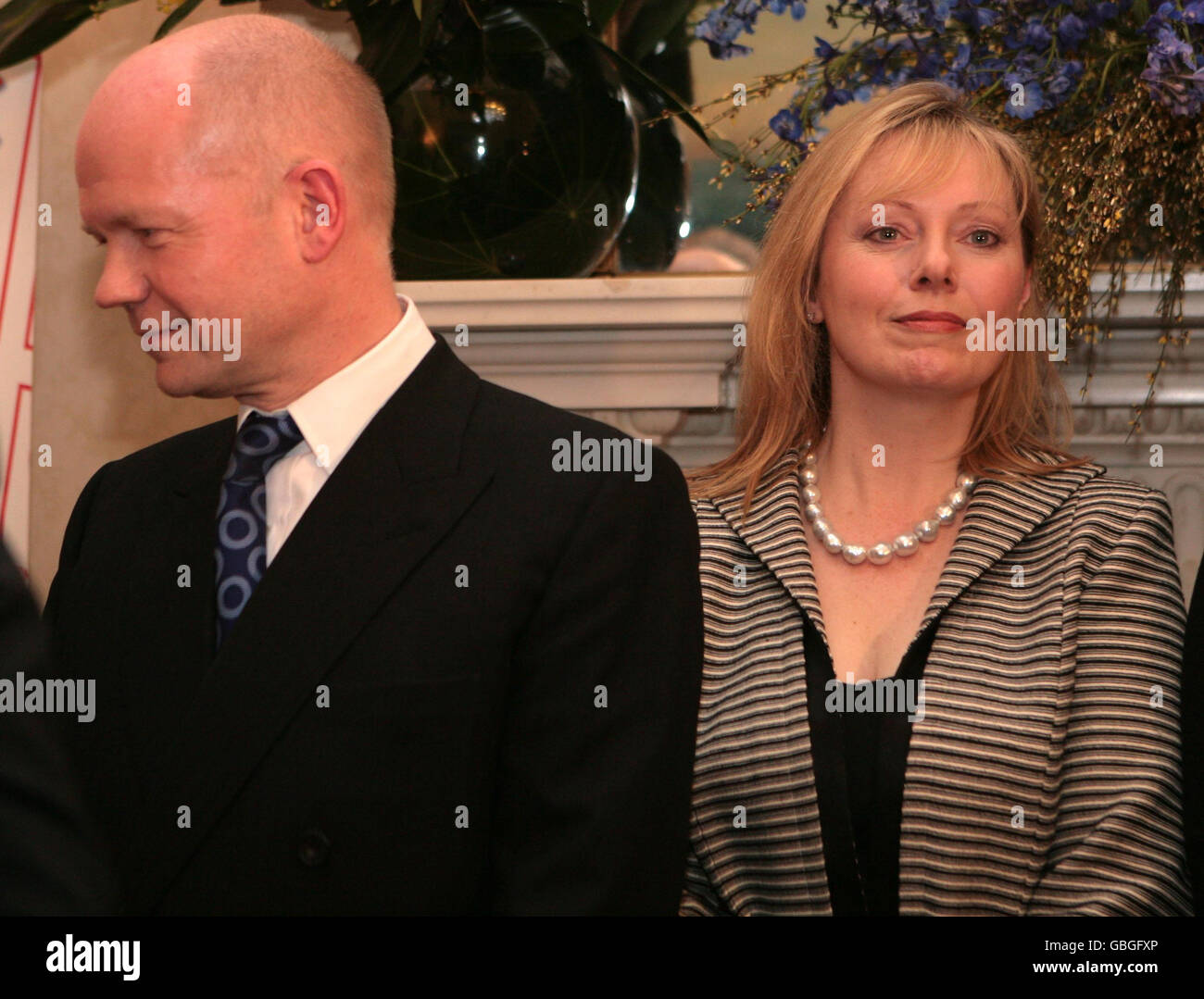 Shadow Foreign Secretary William Hague and his wife Ffion during a Commonwealth Day Reception at Marlborough House, Pall Mall, London. Stock Photo