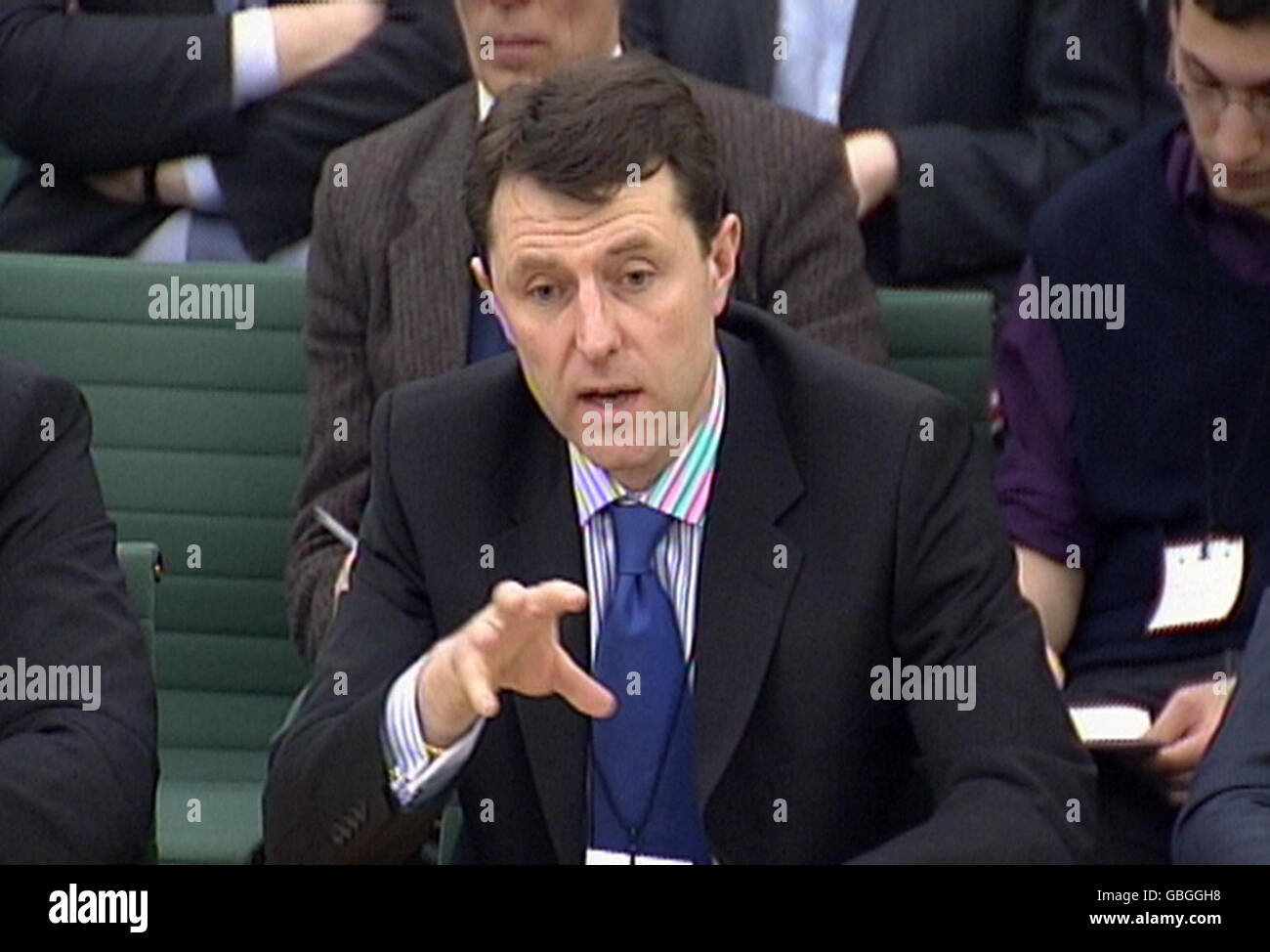Gerry McCann at Portcullis House, London answering questions put by the Culture Media and Sport Committee regarding his treatment by the media. Stock Photo