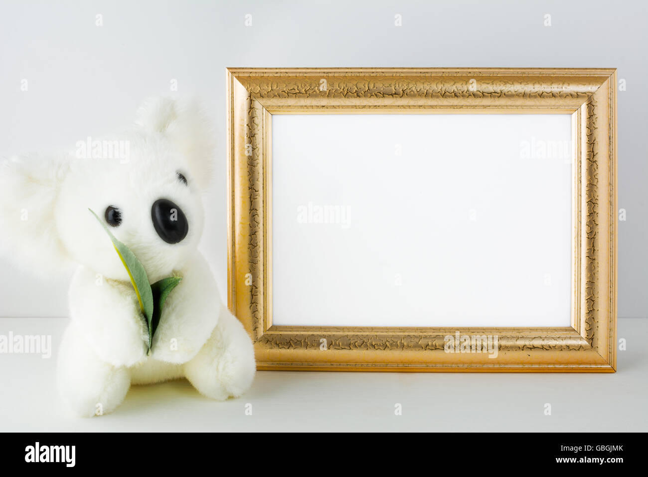Nursery mockup with white bear. Frame mockup. Poster Mockup. Nursery mockup. Styled mockup. Product mockup. Design Mockup. White Stock Photo