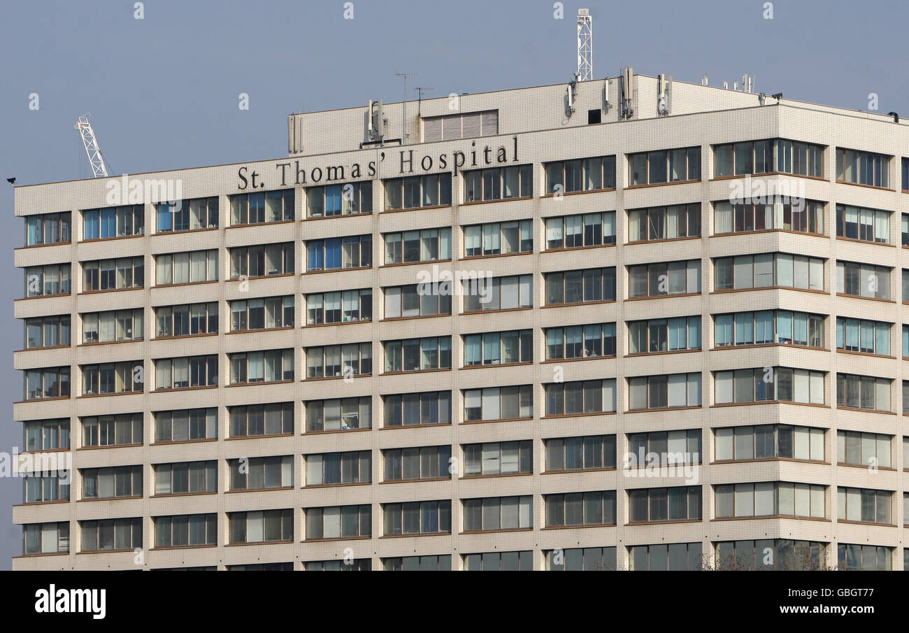 General View of St Thomas' Hospital, Westminster, London. Stock Photo