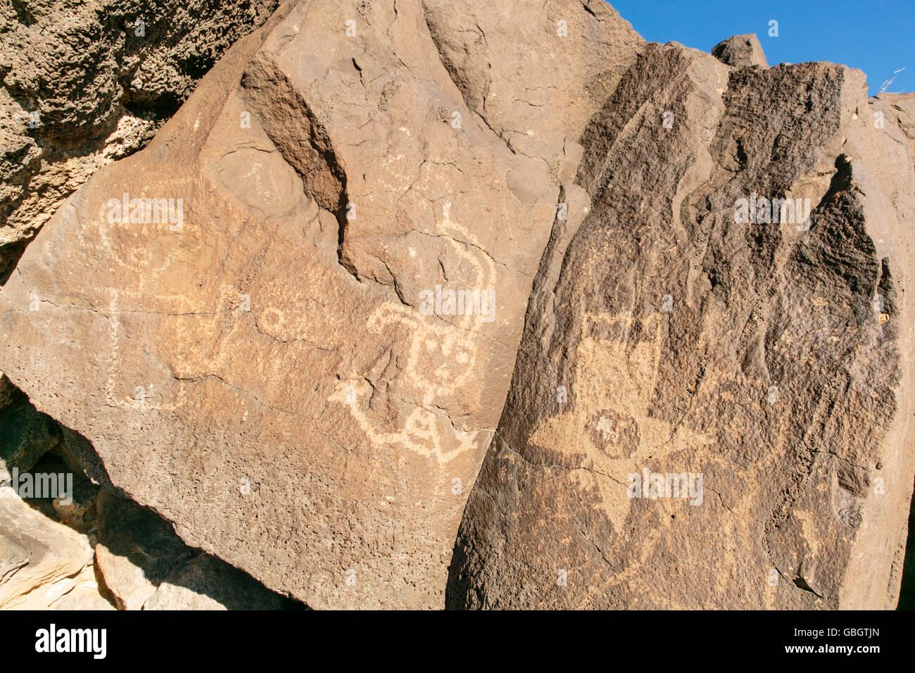 Petroglyph in Petroglyphs National Park in Albuquerque, New Mexico Stock Photo