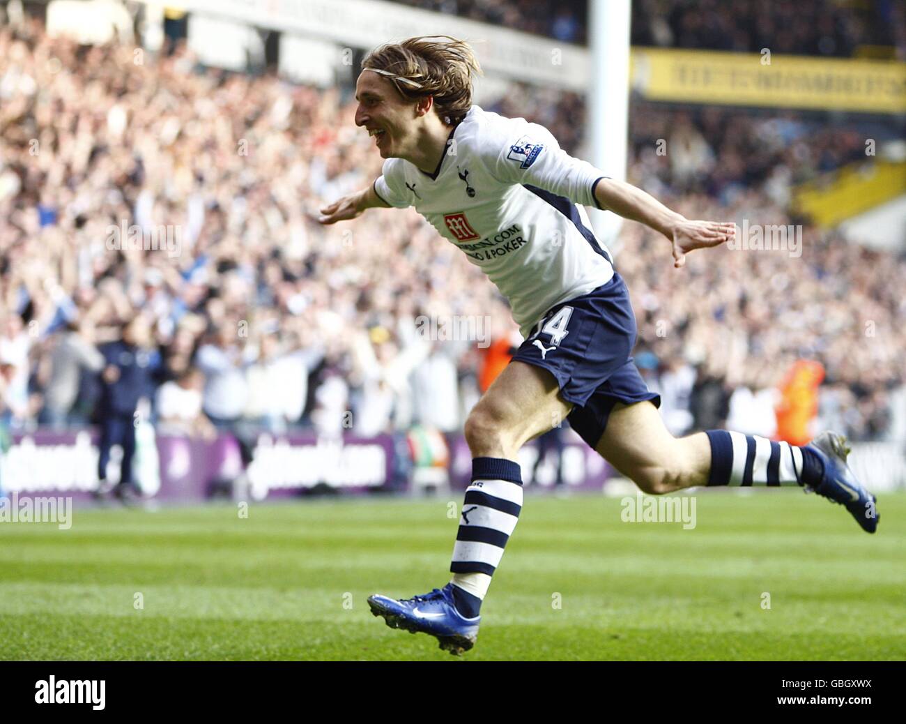 Tottenham Hotspur's Luka Modric celebrates after scoring the first goal Stock Photo