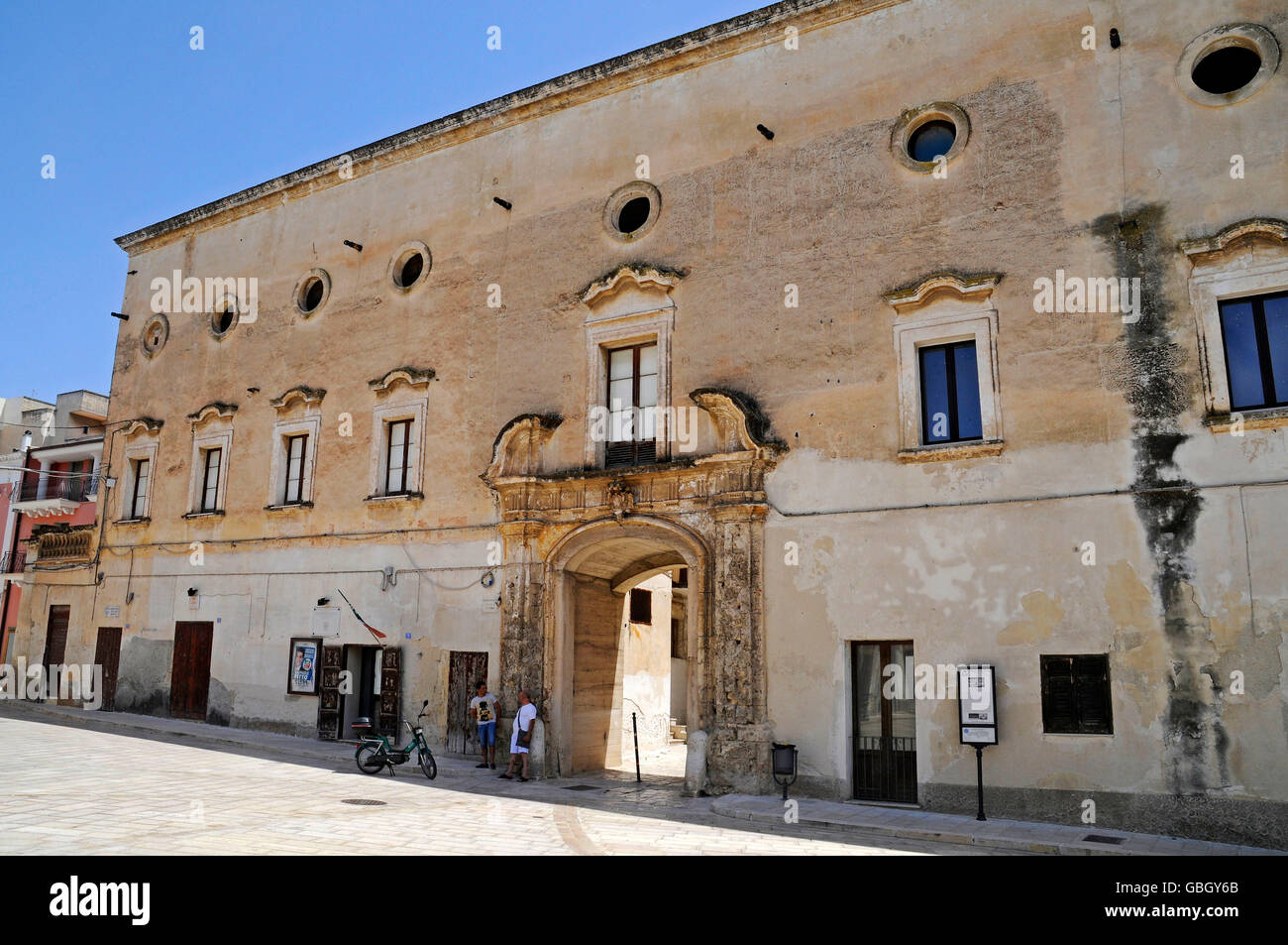 Palazzo Marchesale, palace, Piazza 4 Novembre, square, Montemesola, Tarent Province, Taranto, Puglia, Italy Stock Photo
