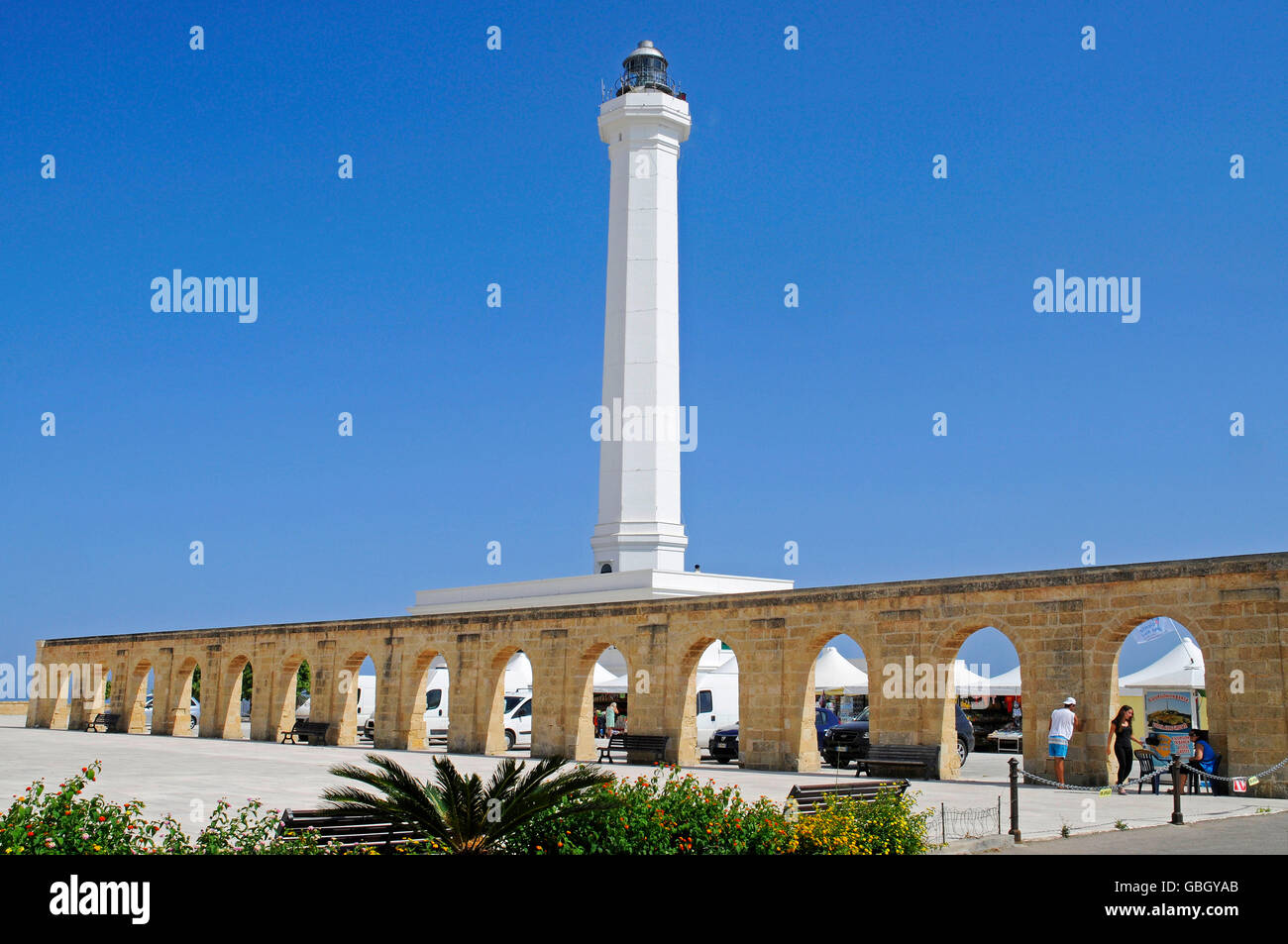 lighthouse, Santa Maria di Leuca, Leuca, Lecce Province, Puglia, Italy Stock Photo