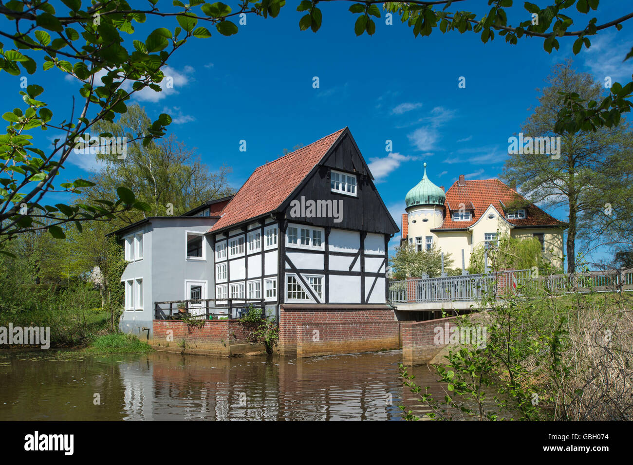Watermill, Vechta, Lower Saxony, Germany Stock Photo